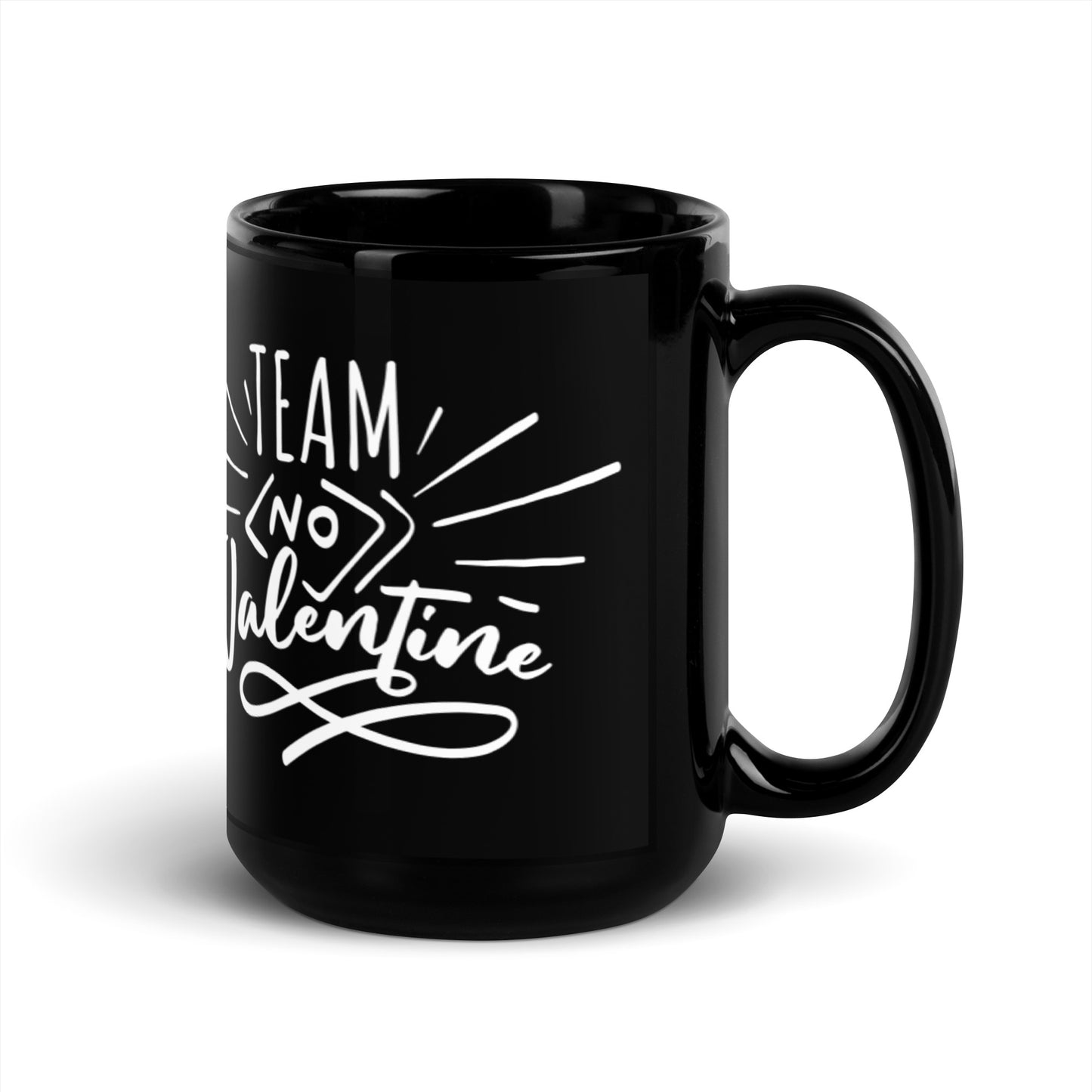 Team No Valentine Black Glossy Mug