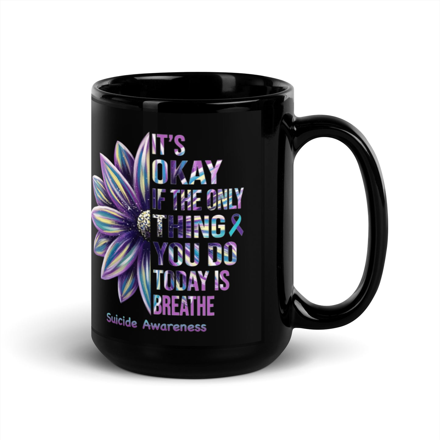 It's OK! Black Glossy Mug