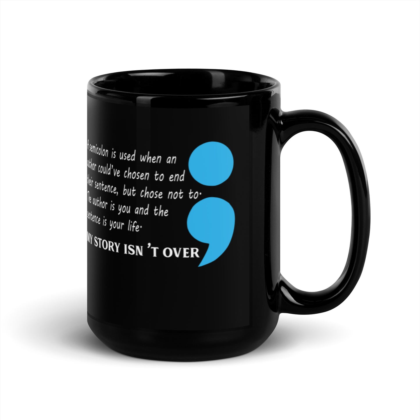 Semicolon Black Glossy Mug
