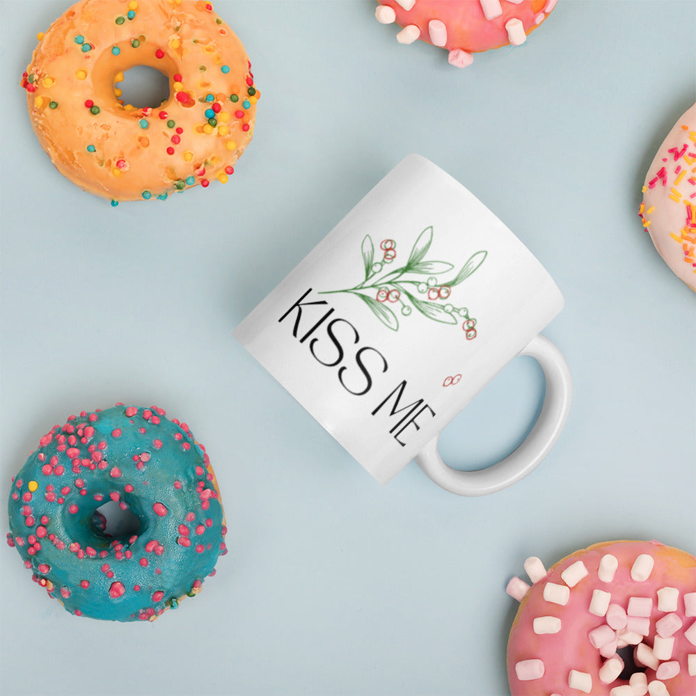 Kiss Me White glossy mug Ceramic White Glossy Coffee Mug