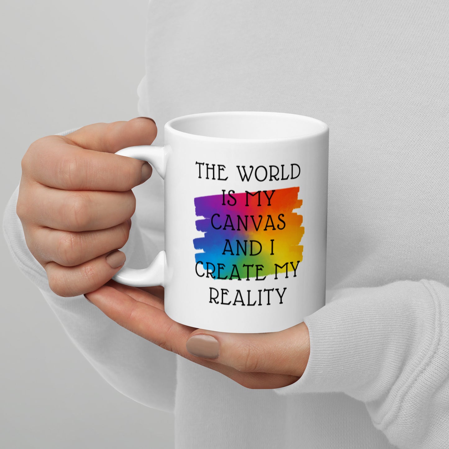 The World is my Canvas Manifestation Mug White glossy mug