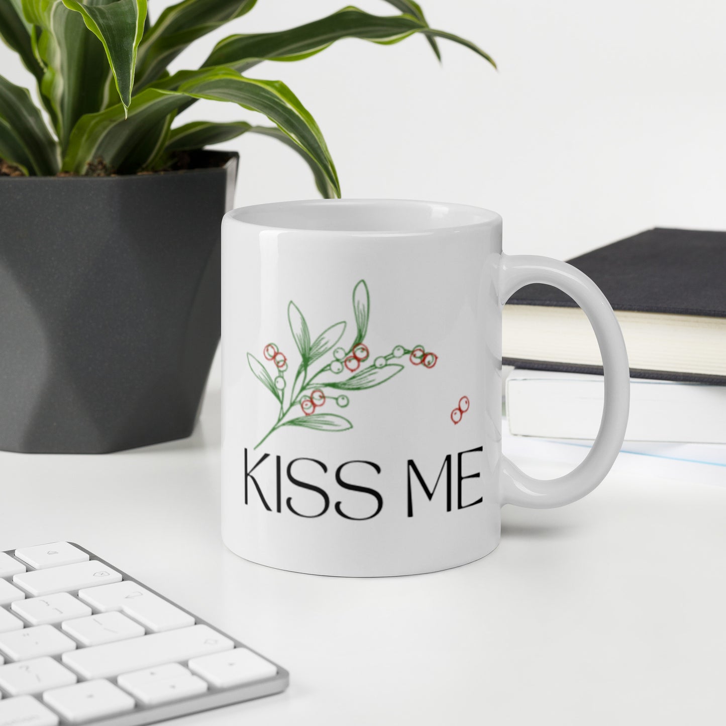 Kiss Me White glossy mug Ceramic White Glossy Coffee Mug