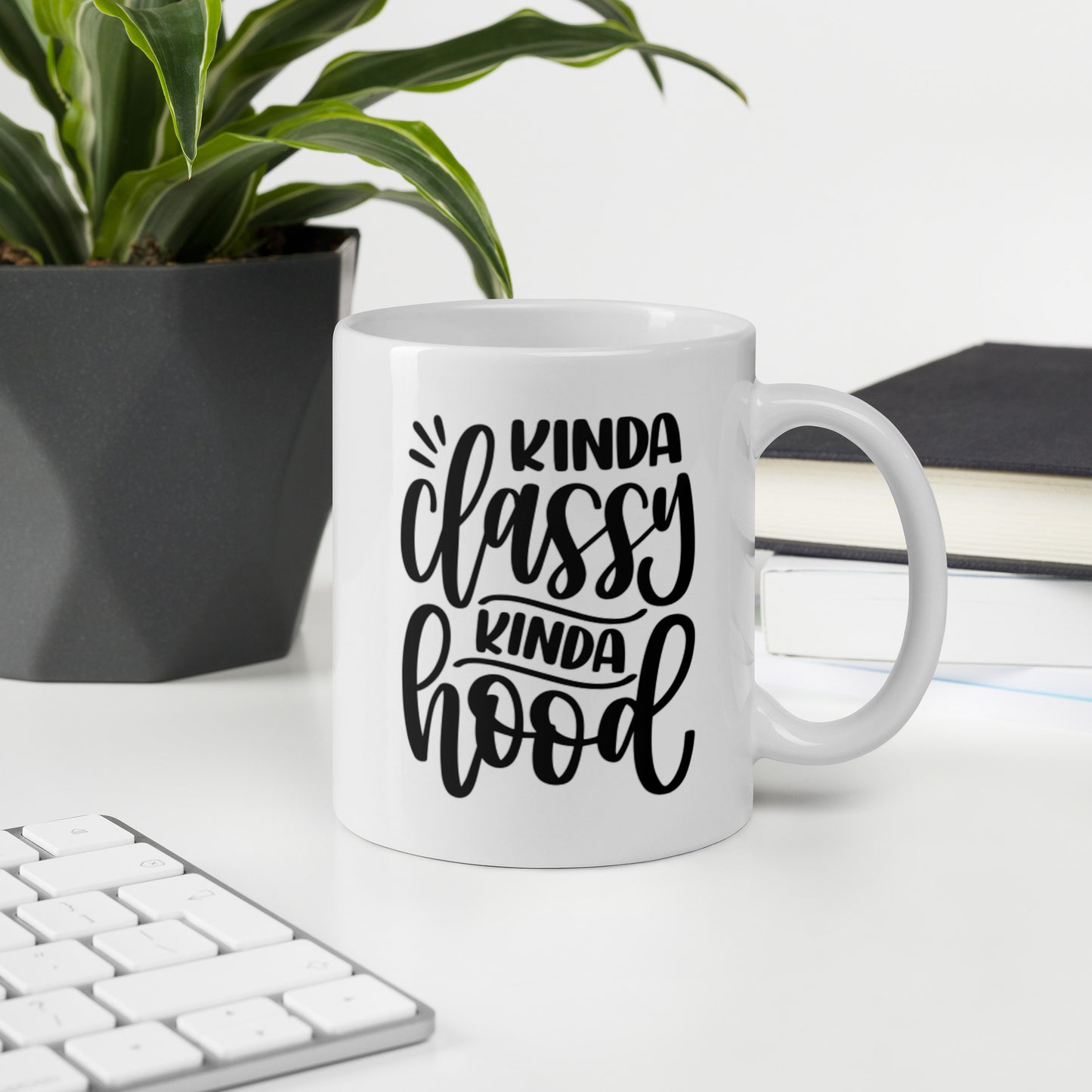 Kinda Classy Kinda Hood White glossy mug White Glossy Coffee Mug