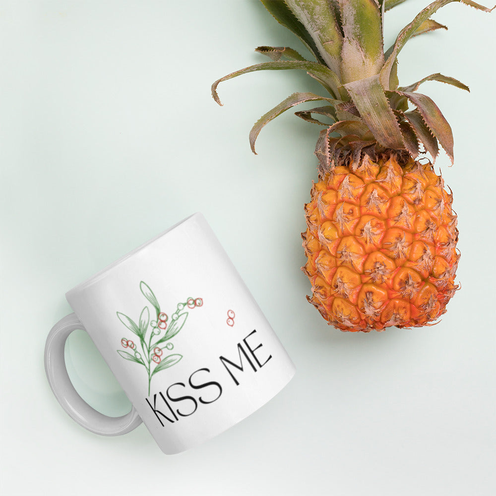Kiss Me White glossy mug Ceramic White Glossy Coffee Mug