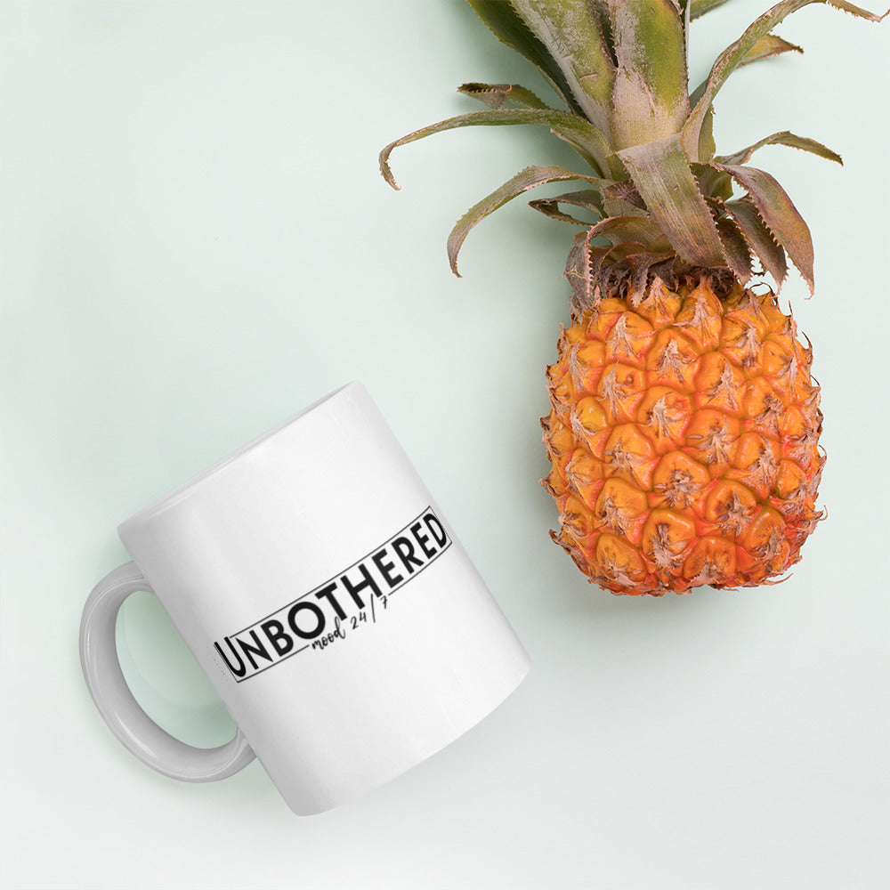 Unbothered White glossy mug Funny Coffee Mug