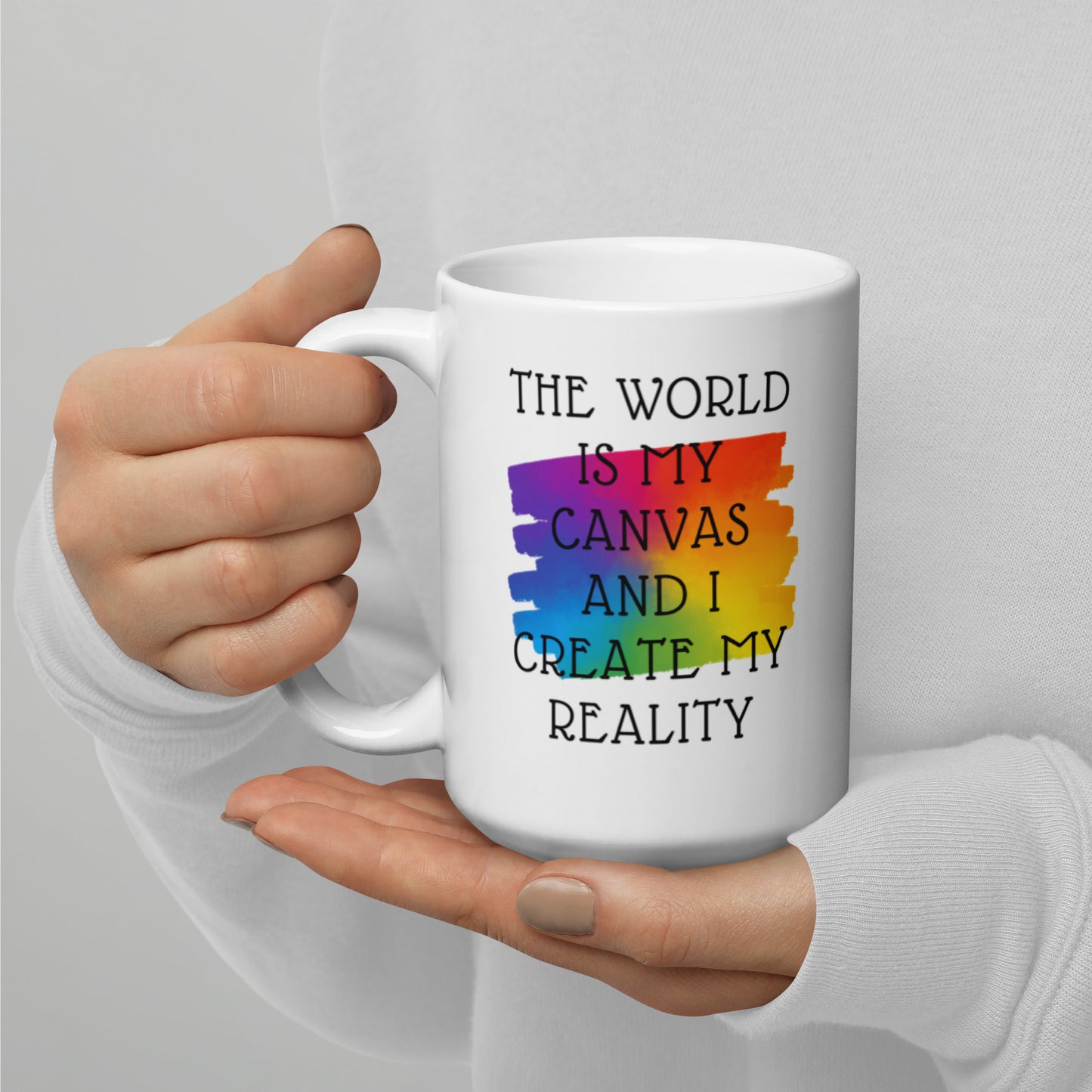 The World is my Canvas Manifestation Mug White glossy mug