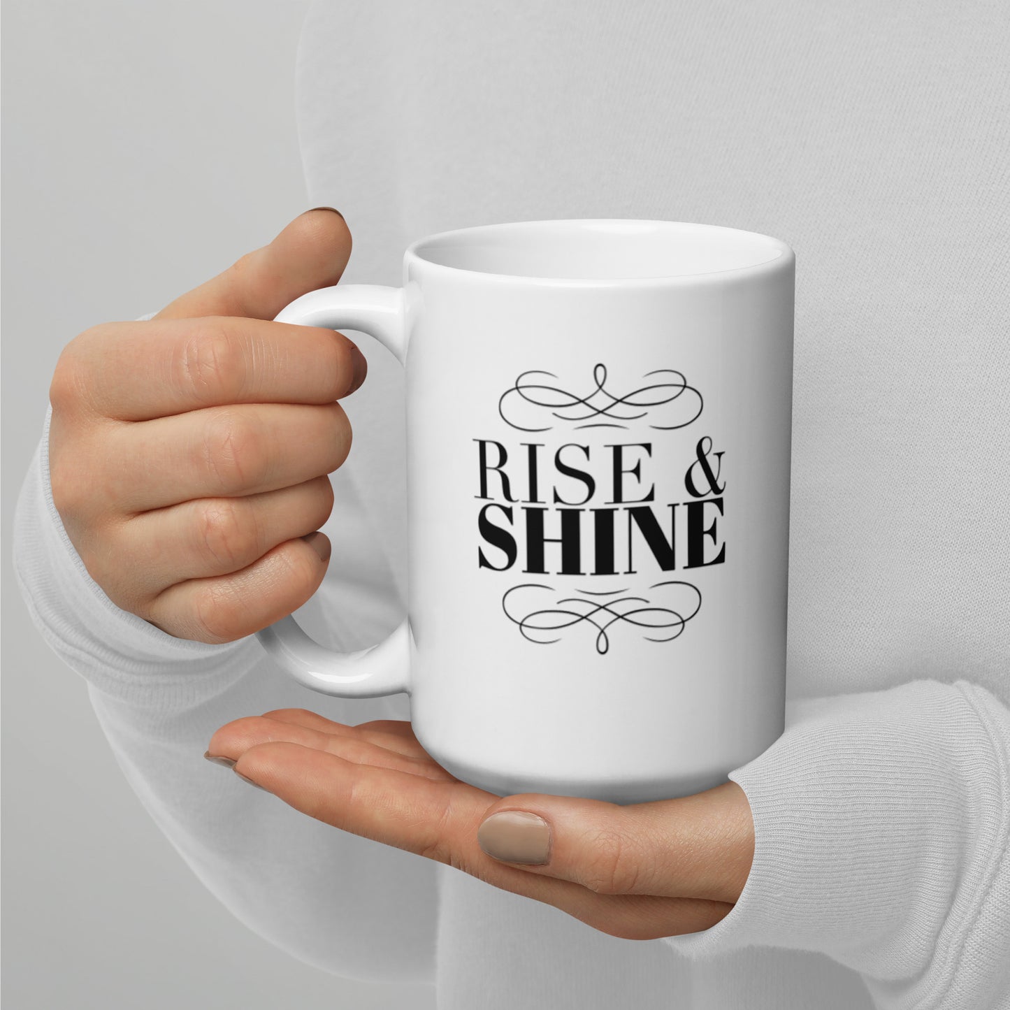 Rise & Shine White glossy mug Ceramic Coffee Mug