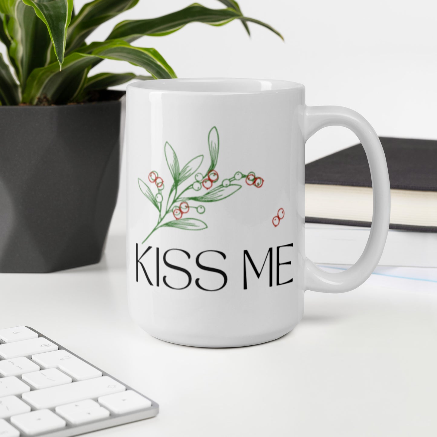 Kiss Me White glossy mug Ceramic White Glossy Coffee Mug