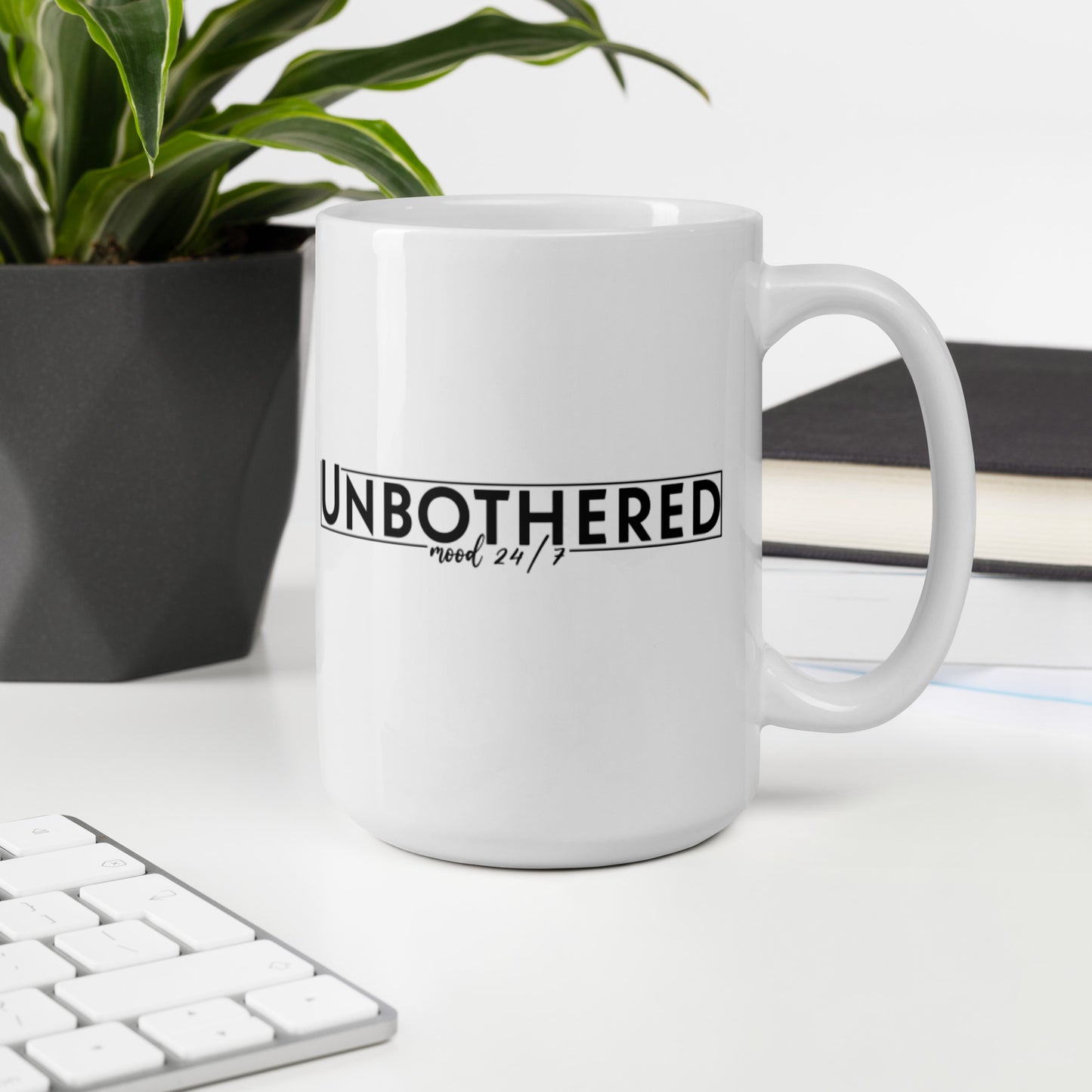 Unbothered White glossy mug Funny Coffee Mug