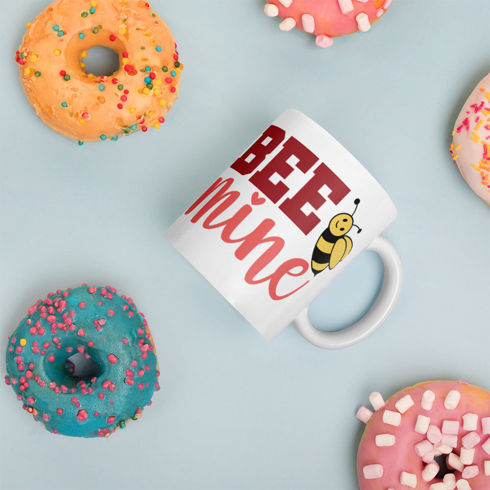Bee Mine White glossy mug