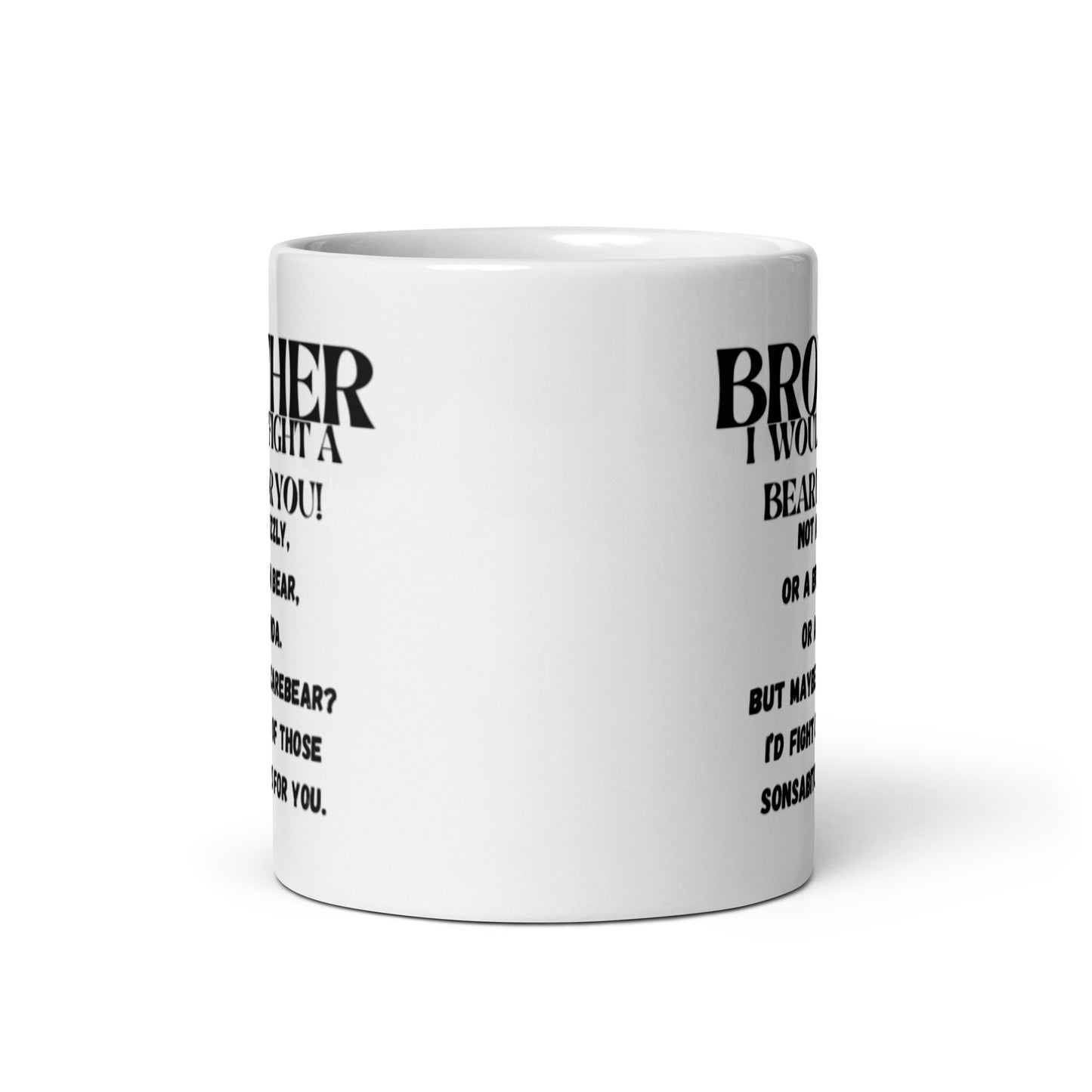 Brother White glossy mug