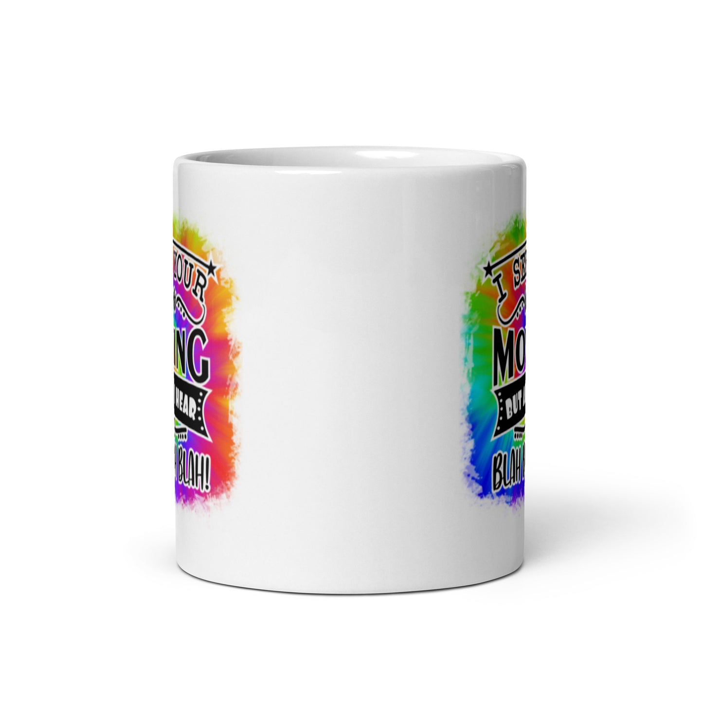 I See Your Lips Moving White glossy mug