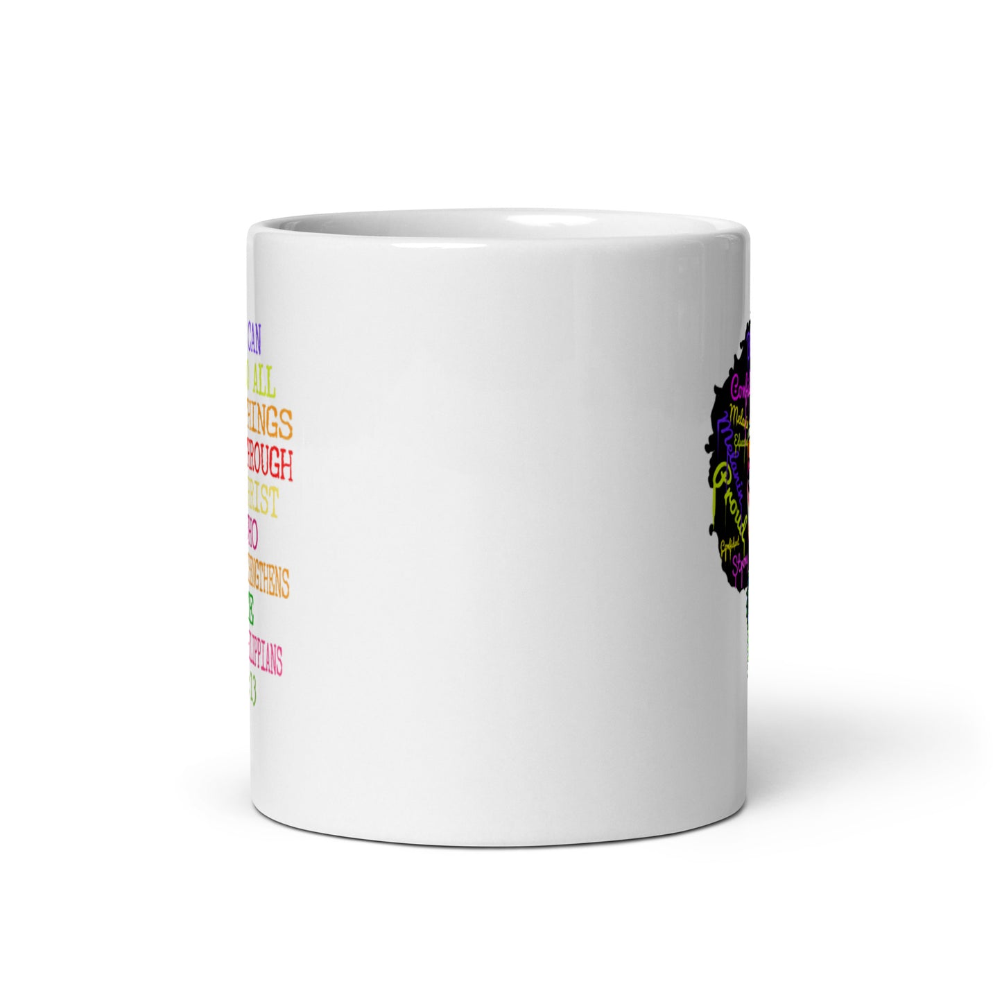 I Can Do All Things Through Christ White glossy mug