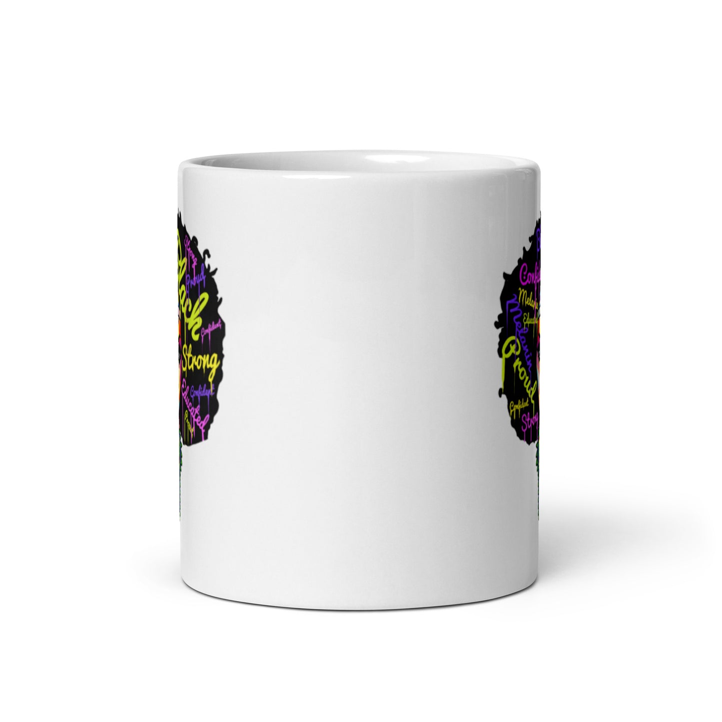 Black COnfident Strong White glossy mug