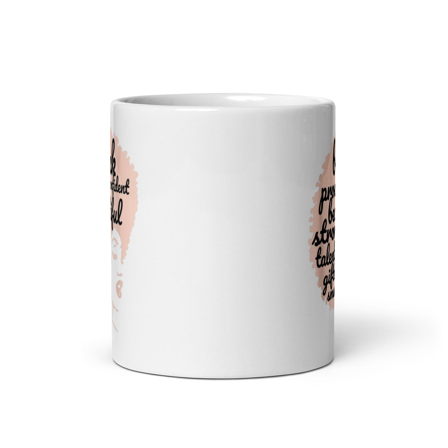 Black Proud Confident White glossy mug