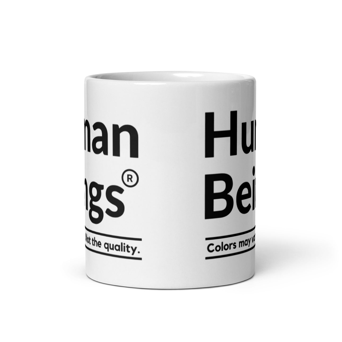 Human Beings White glossy mug