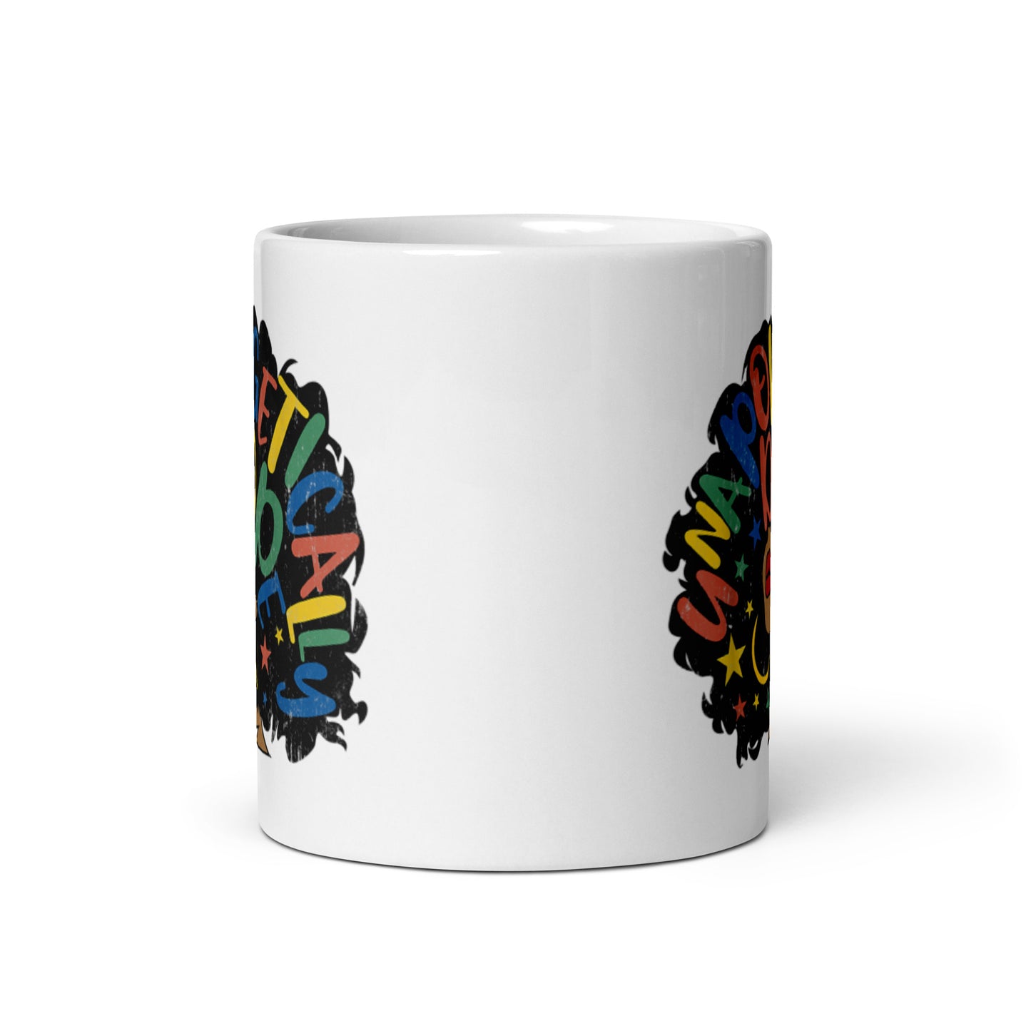 Unopologetically Dope White glossy mug