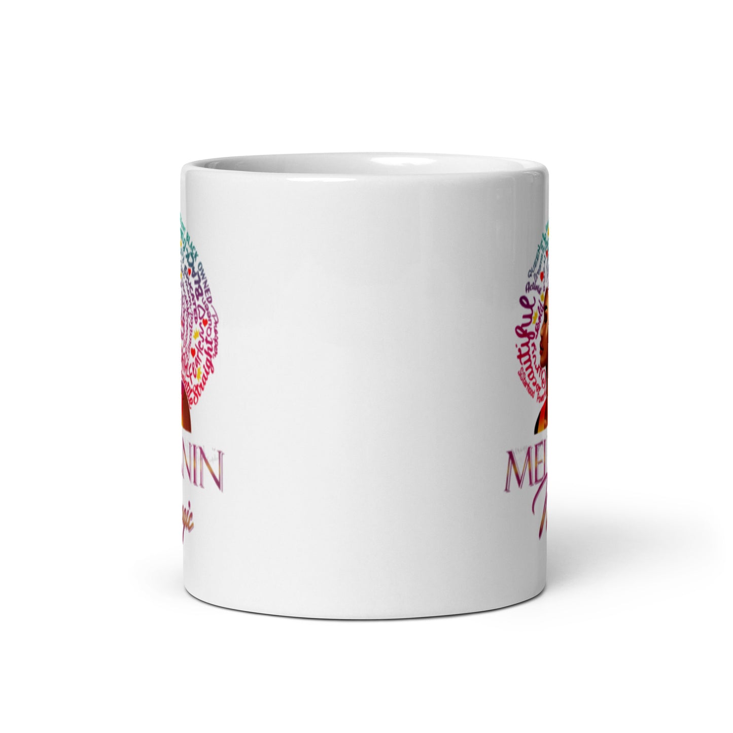 Melanin Magic White glossy mug