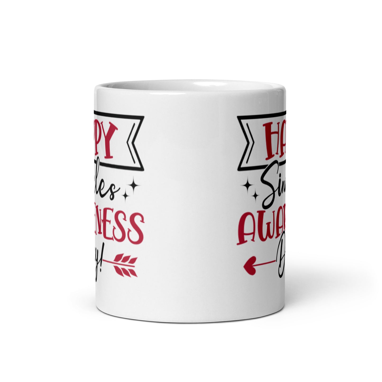 Happy Singles Awareness Day White glossy mug