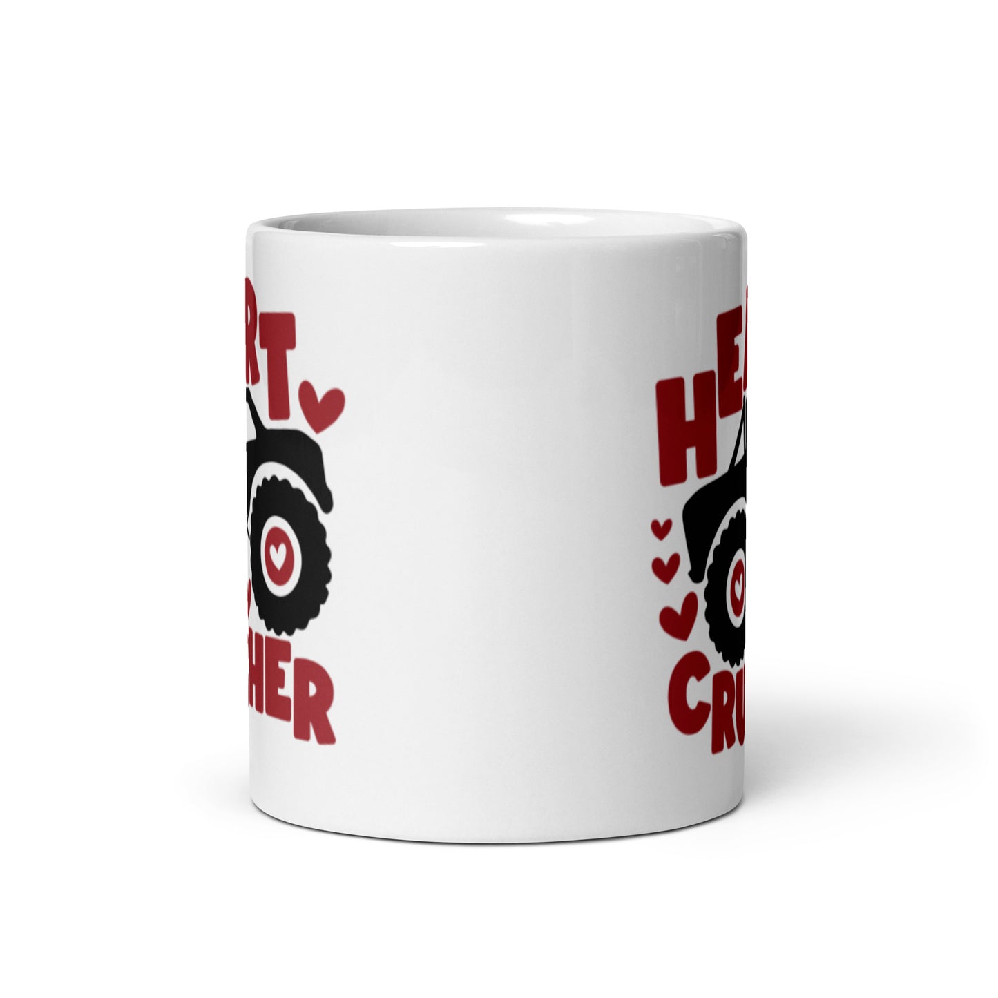 Heart Crusher White glossy mug