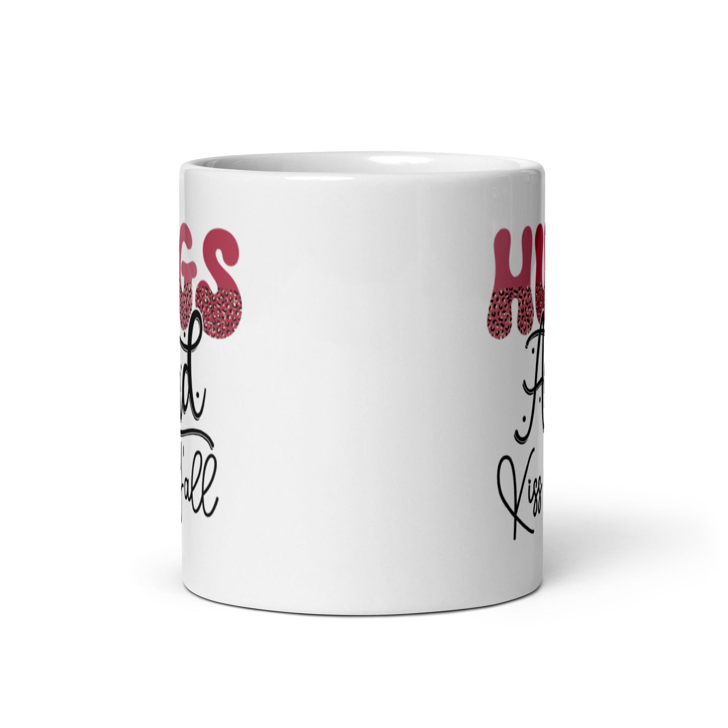 Hugs and Kisses Yall White glossy mug