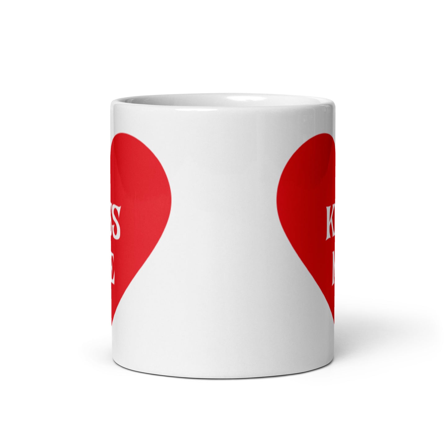Kiss Me White glossy mug