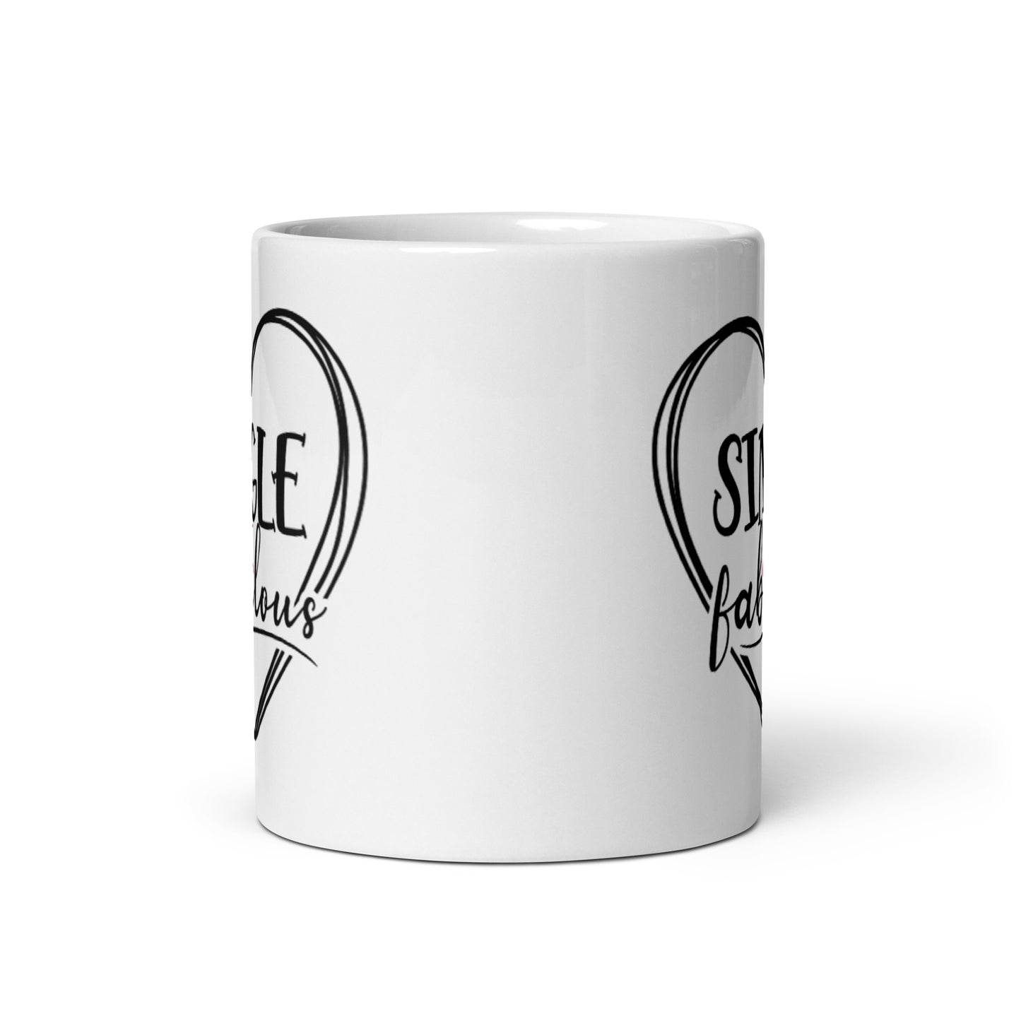 Single & Fabulous White glossy mug