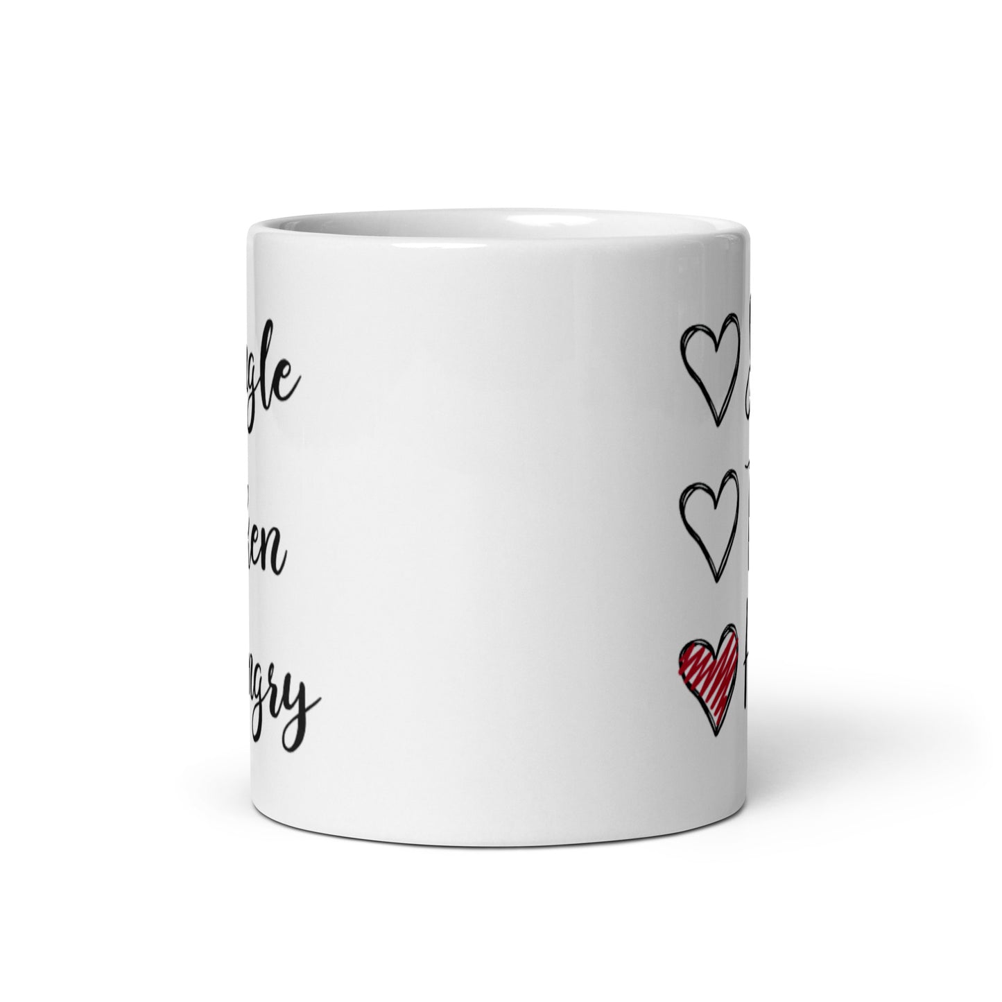 Single Taken HungryWhite glossy mug