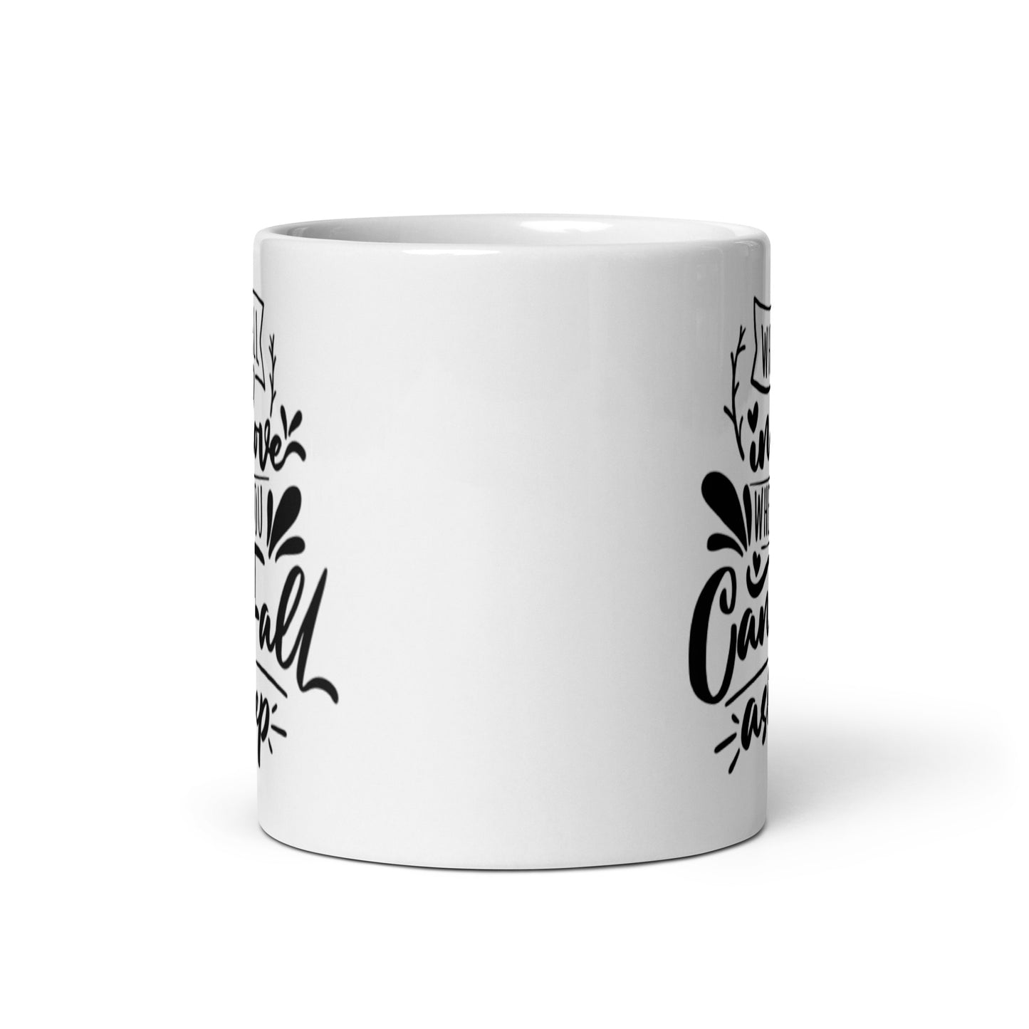 Why Fall In Love When You Can Fall Asleep White glossy mug