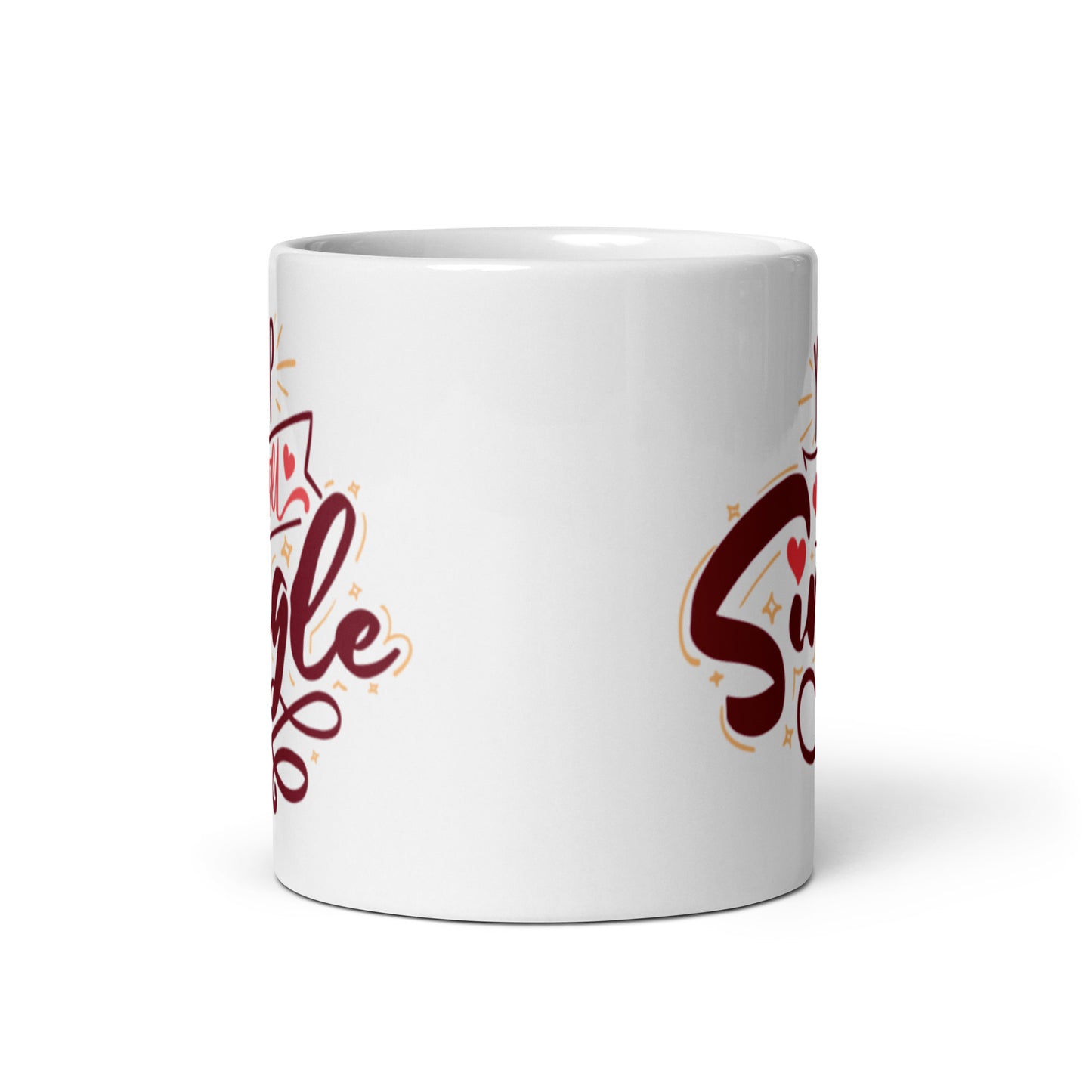 Yep, Still Single White glossy mug
