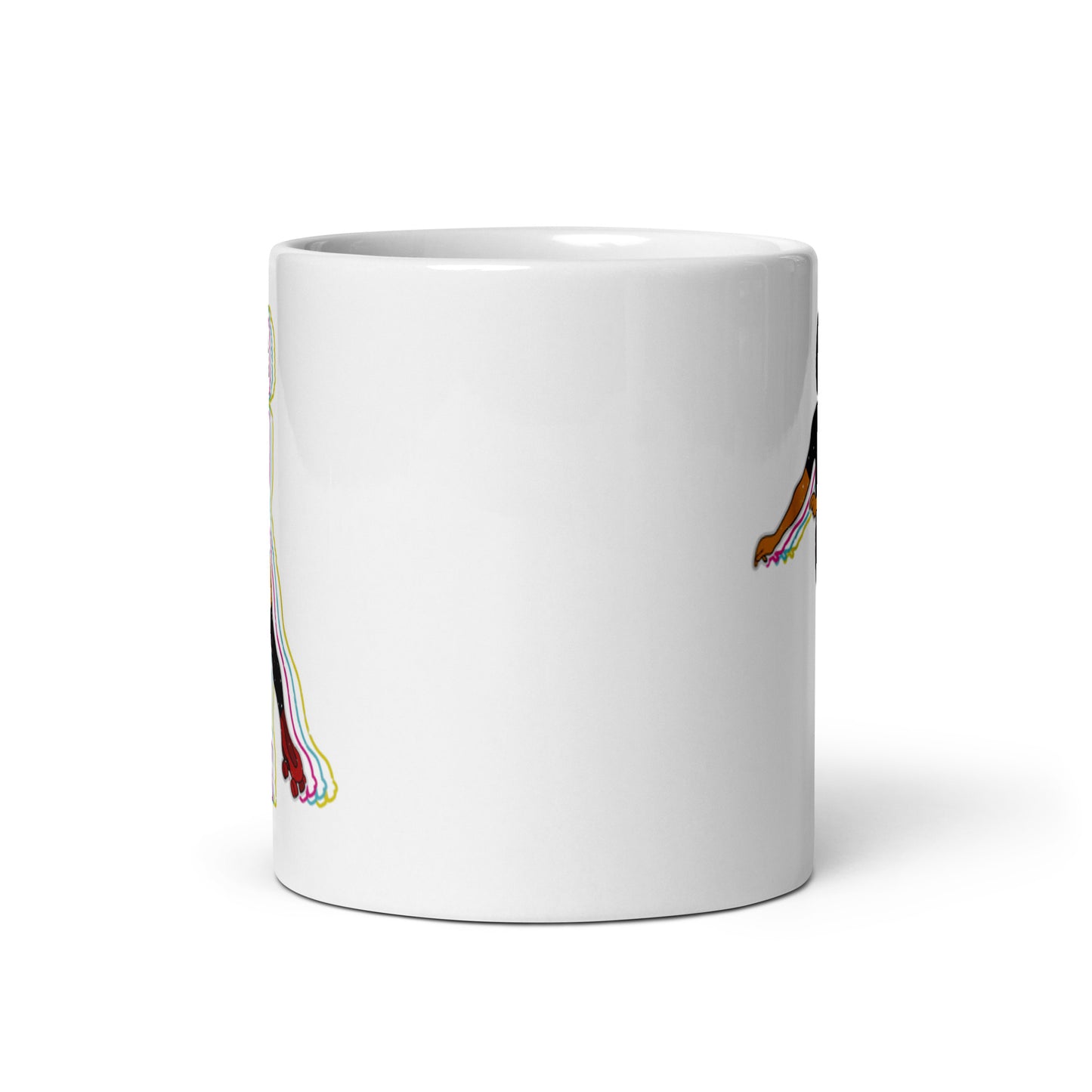 Rollerskating girl White glossy mug
