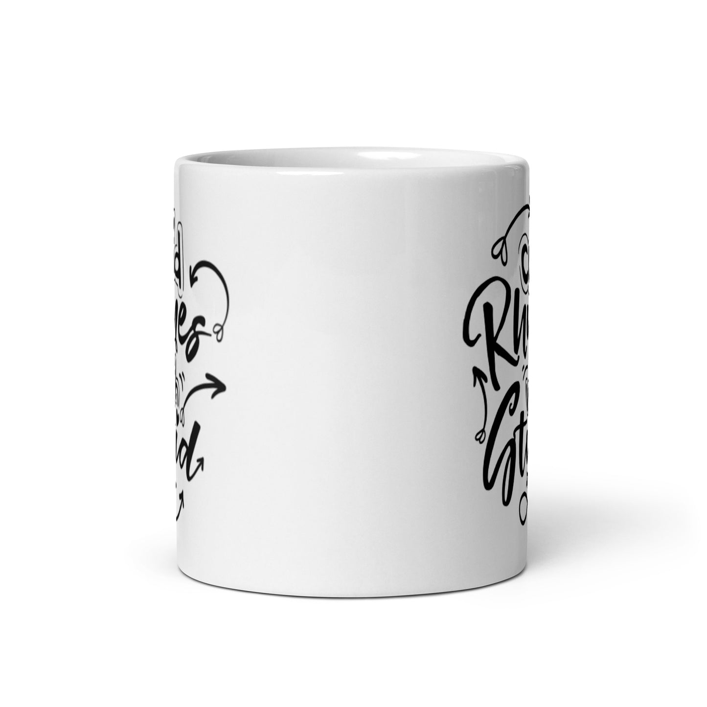 Cupid Rhymes With Supid White glossy mug