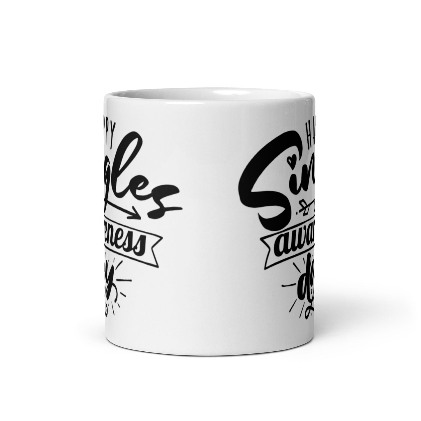 Happy Single Awareness Day White glossy mug