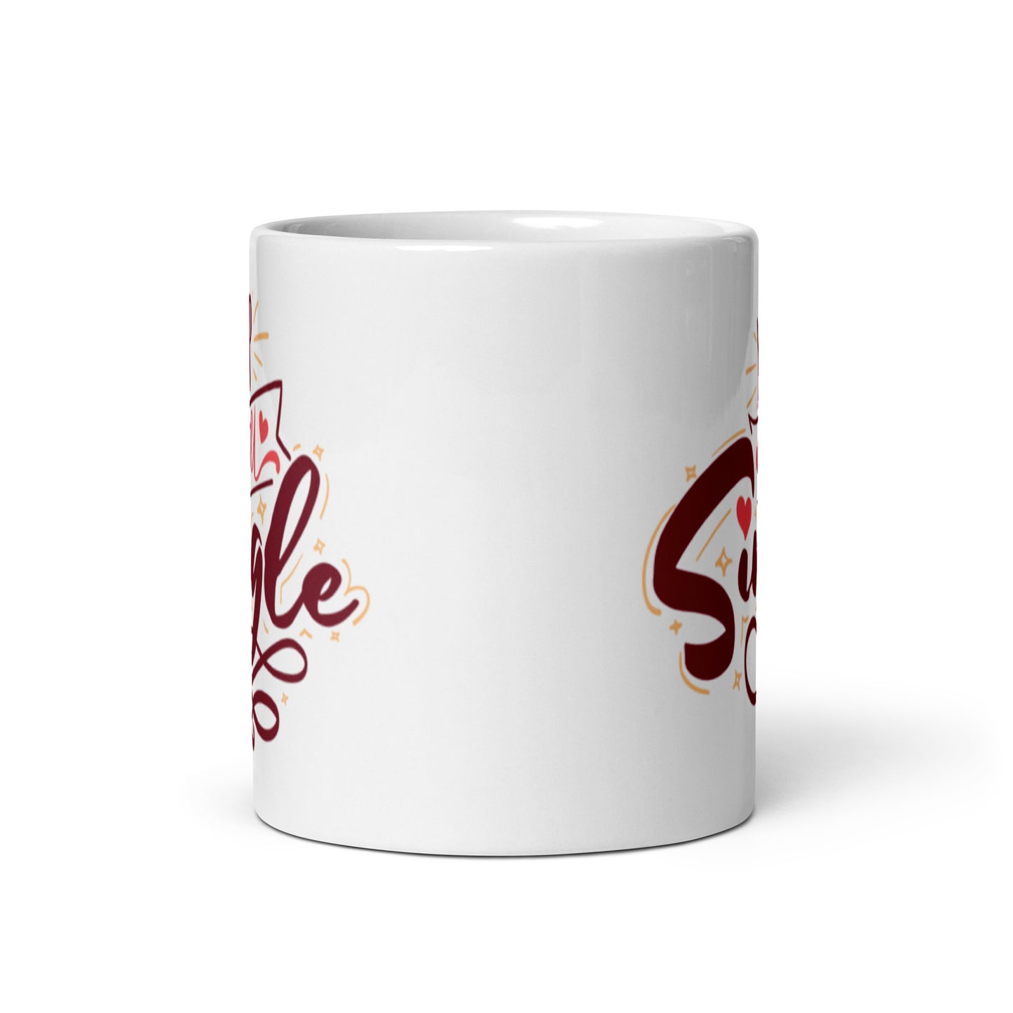 Yep Still Single White glossy mug