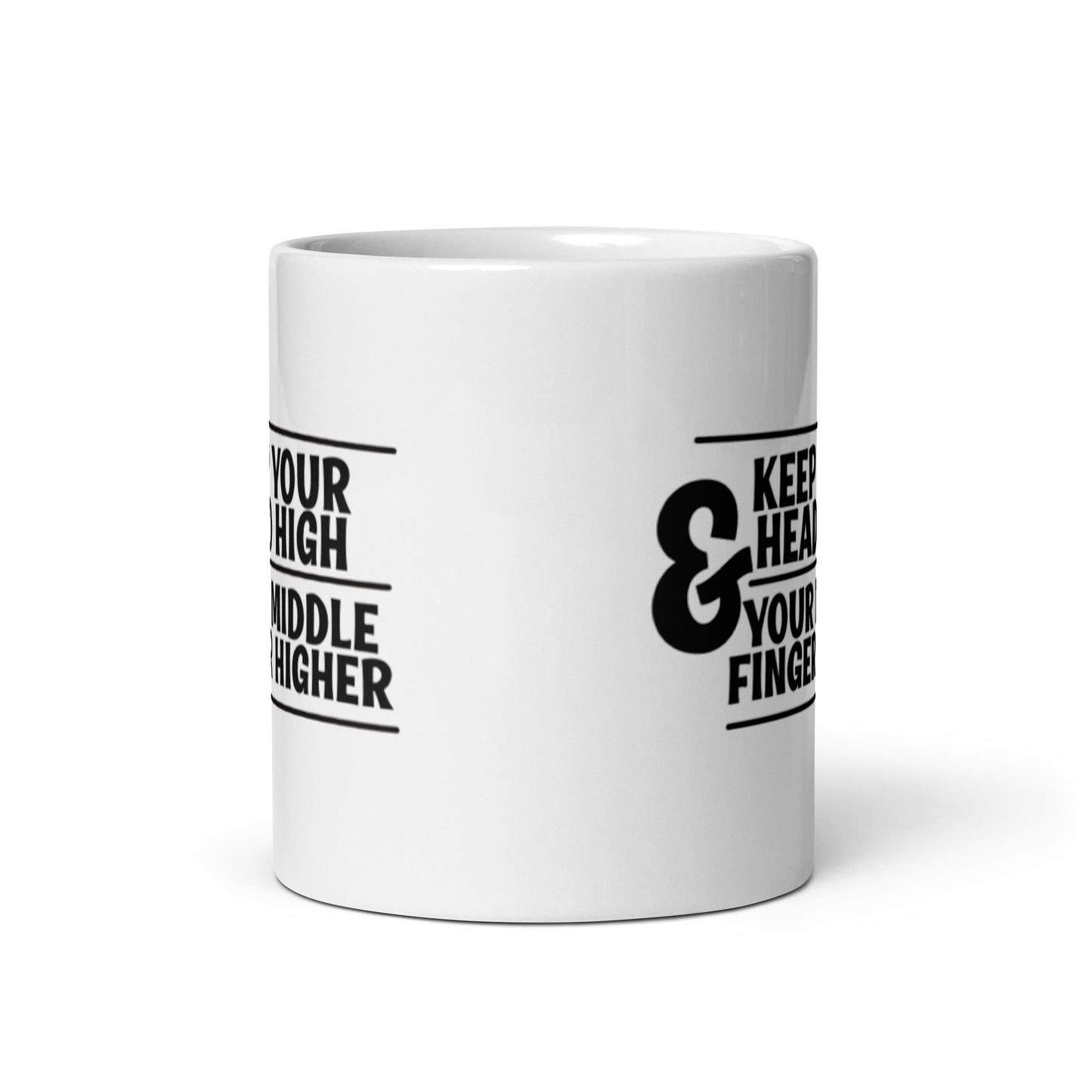 Keep Your Head High White glossy mug