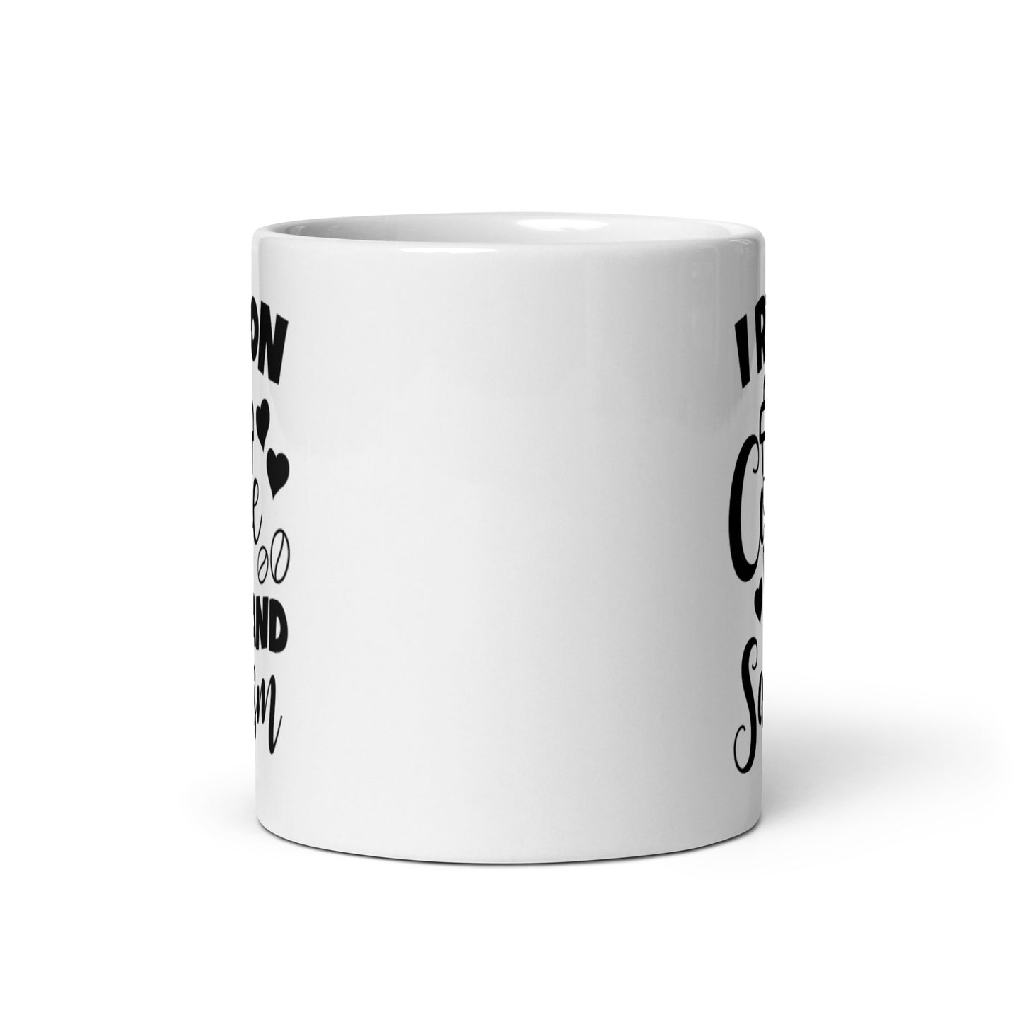 I Run On Coffee and Sarcasm White glossy mug