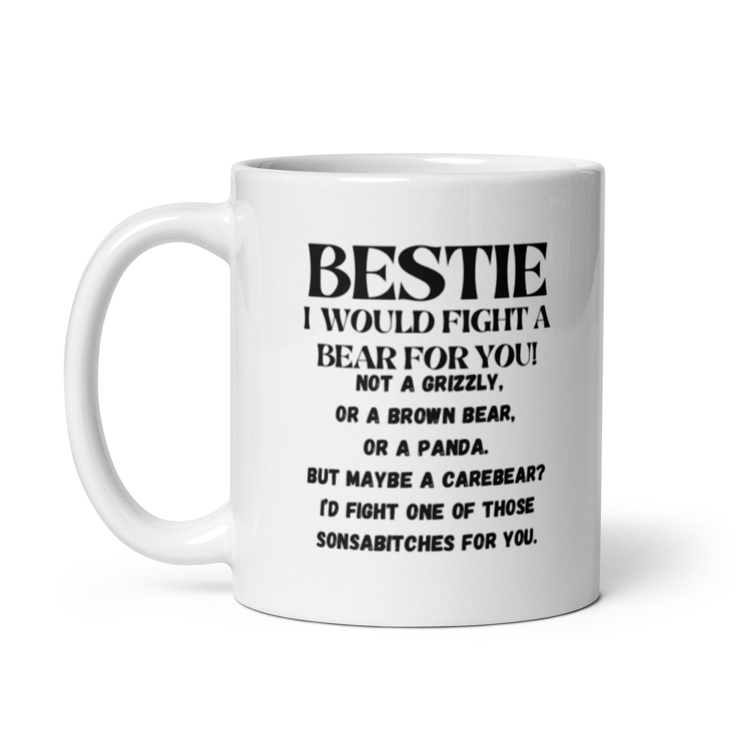 Bestie White glossy mug