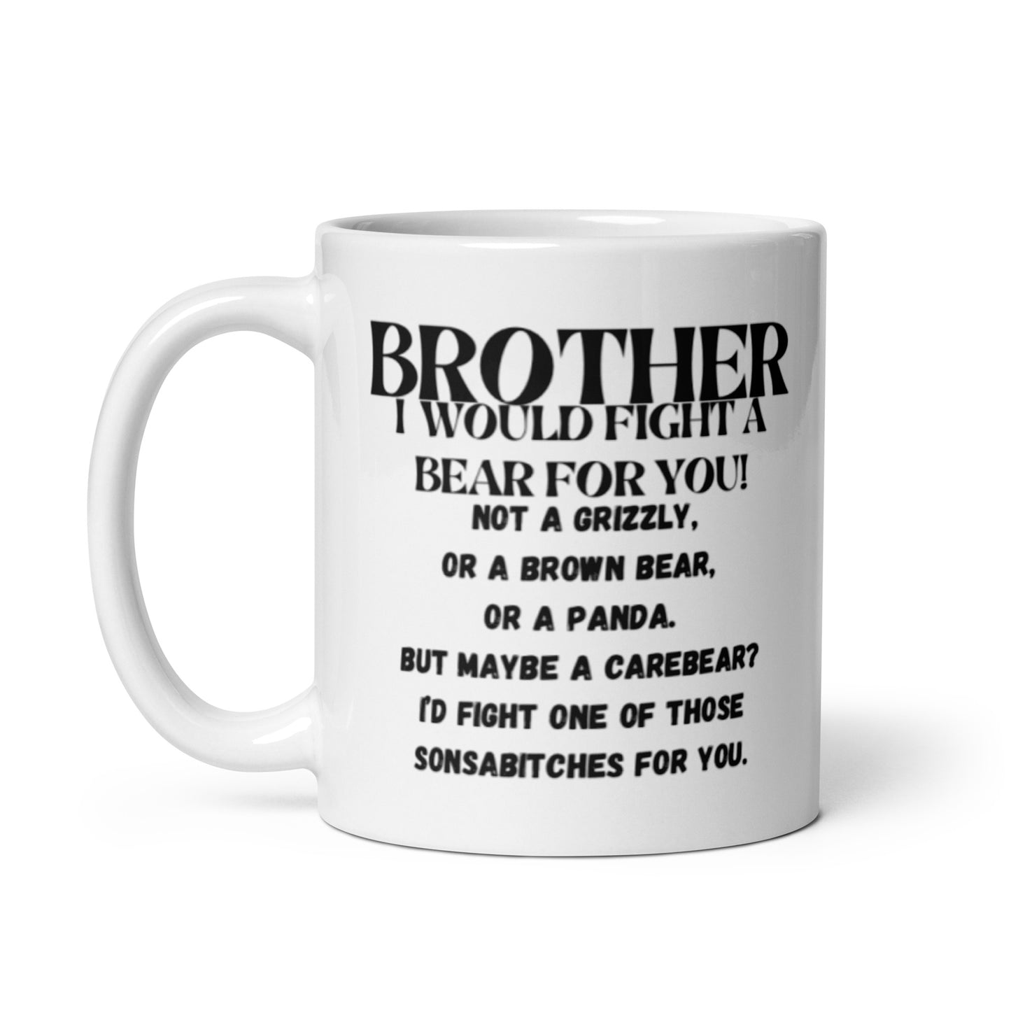 Brother White glossy mug