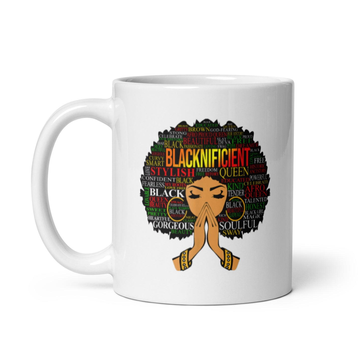 Blacknificient White glossy mug