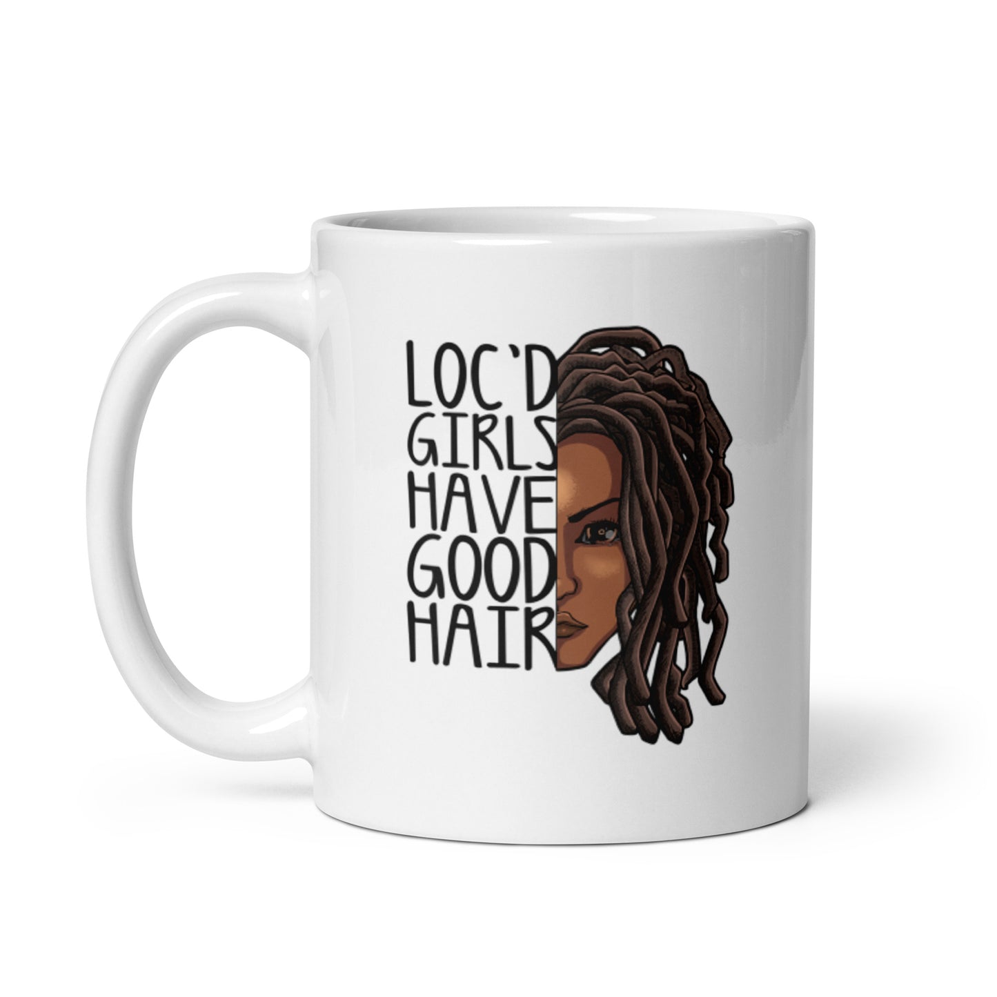 Loc'd Girls White glossy mug