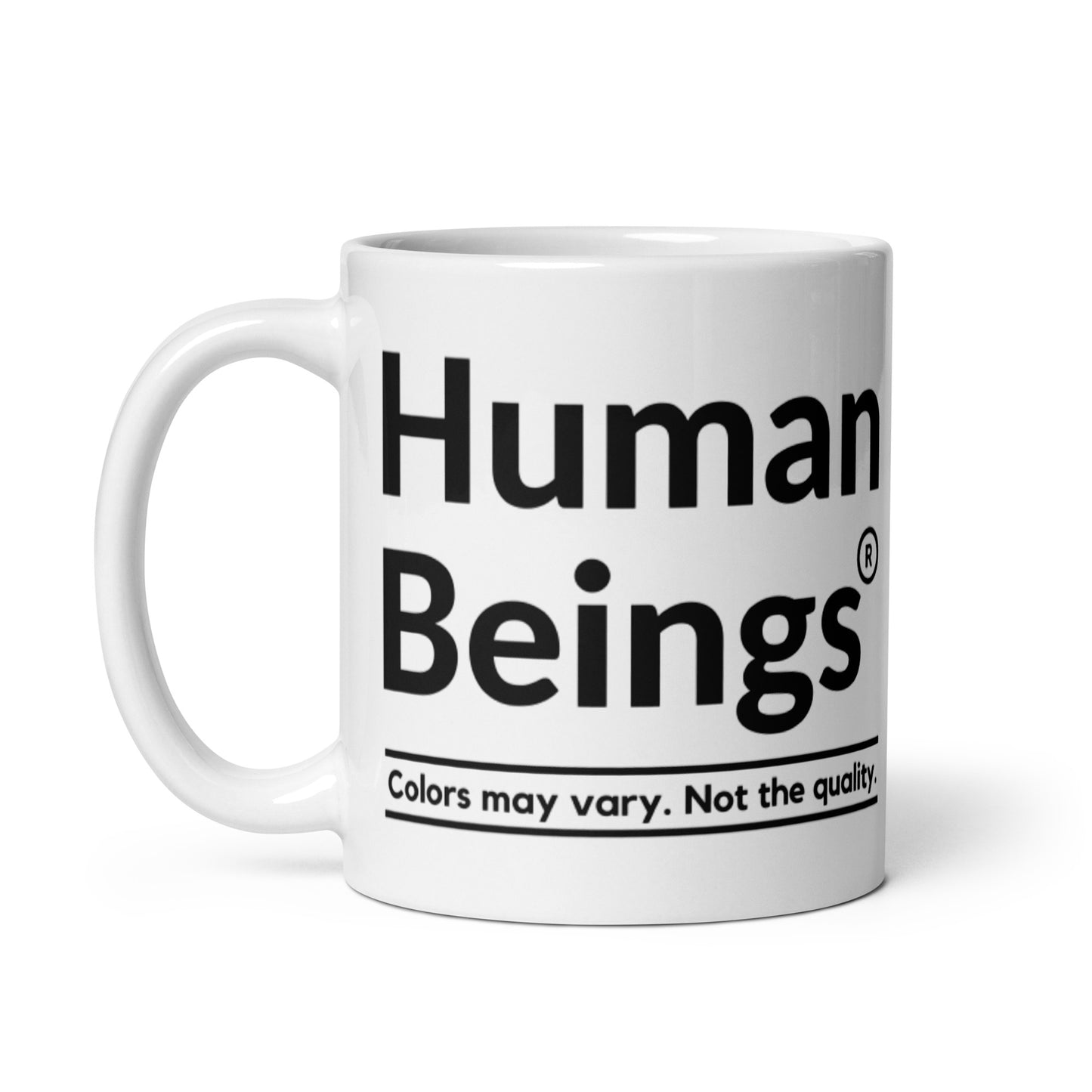 Human Beings White glossy mug