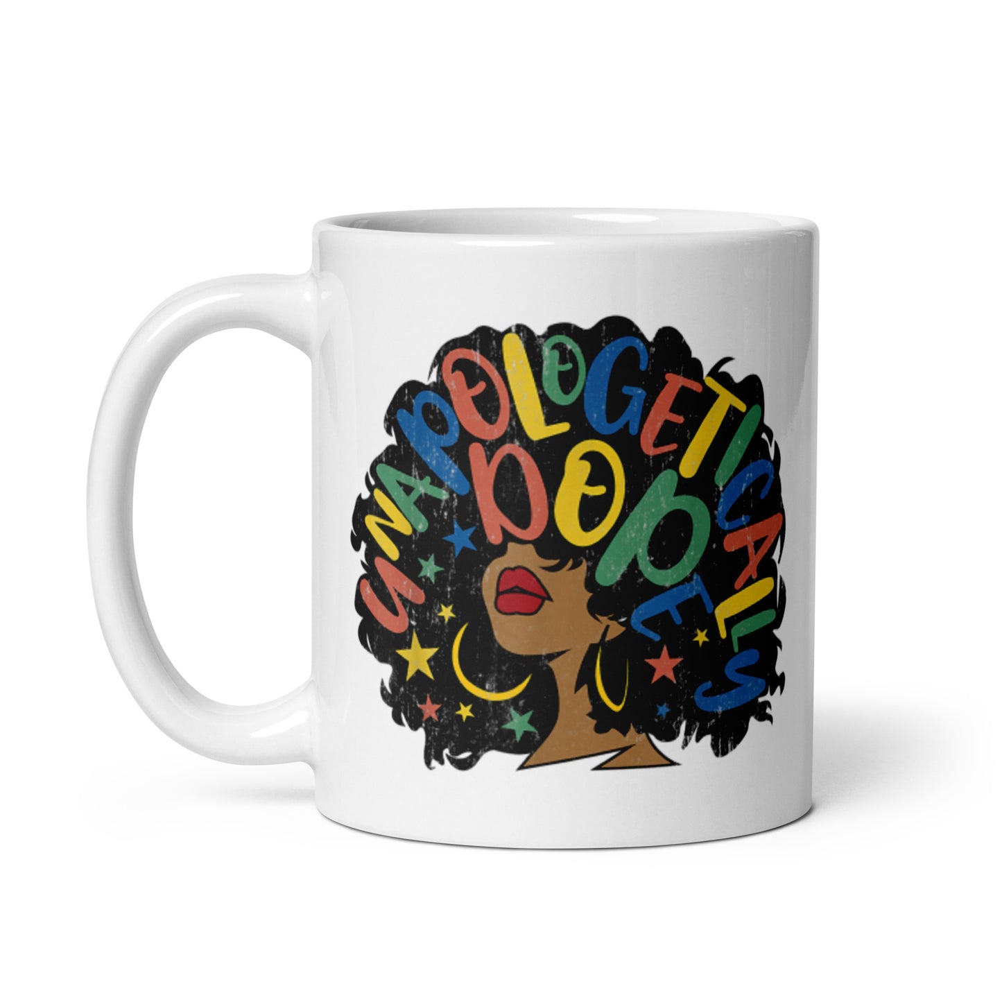 Unopologetically Dope White glossy mug