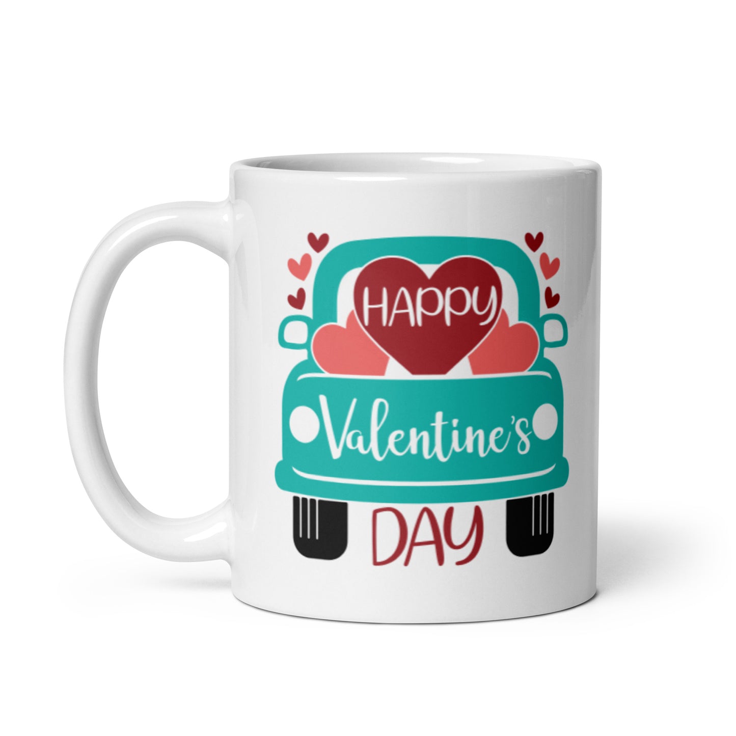 Happy Valentines Day White glossy mug