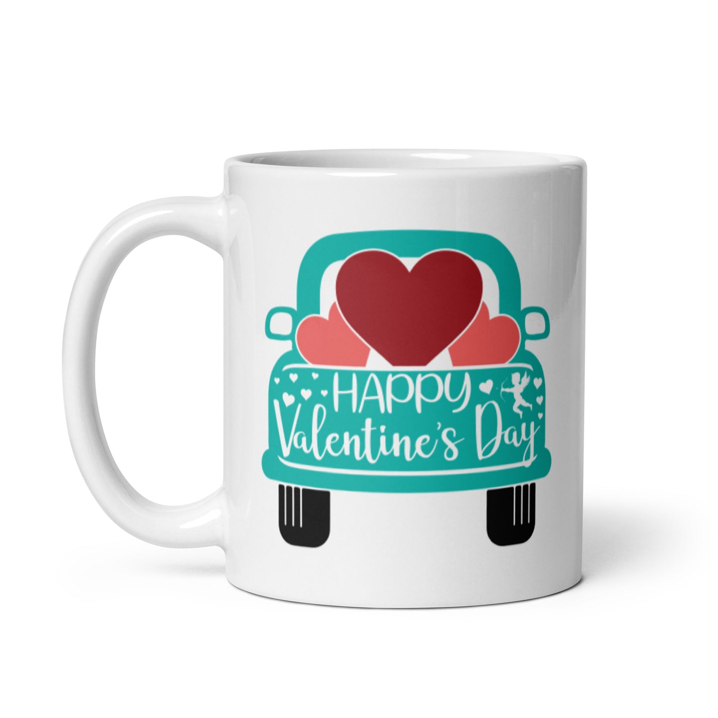 Happy Valentines Day White glossy mug