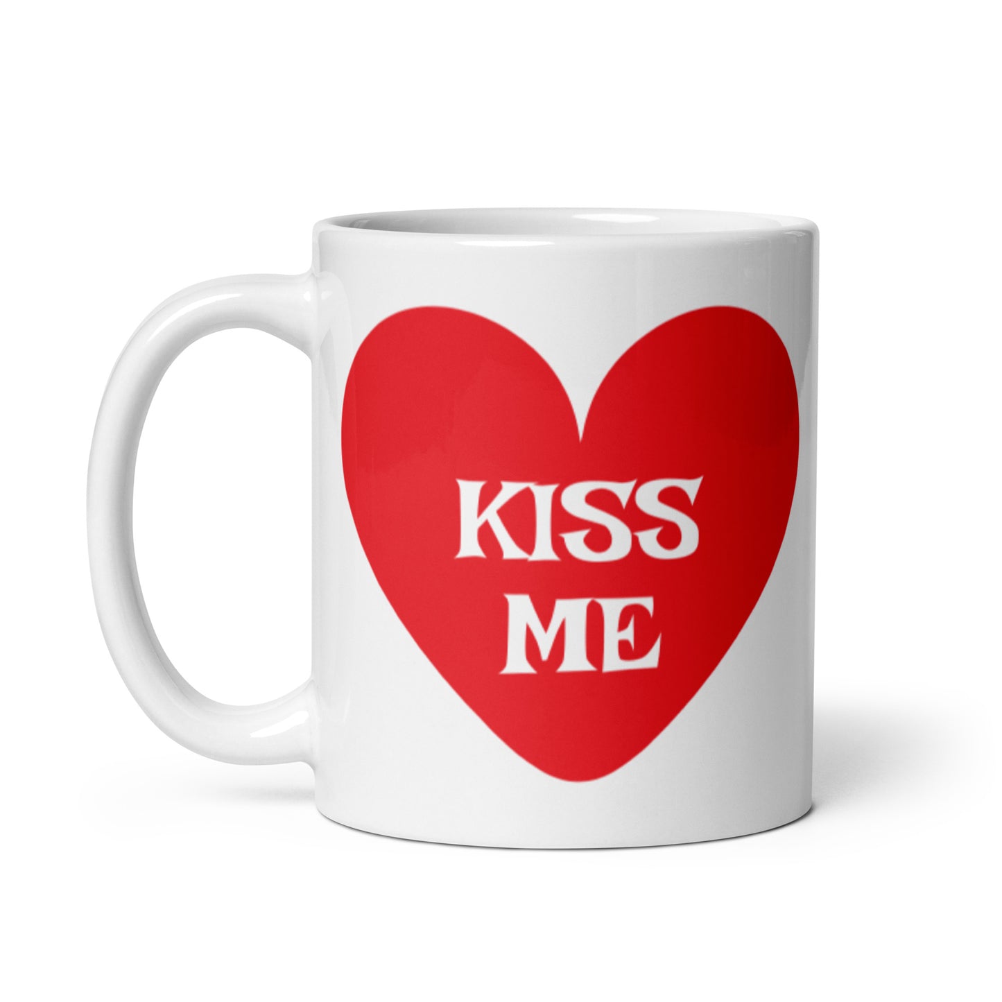 Kiss Me White glossy mug