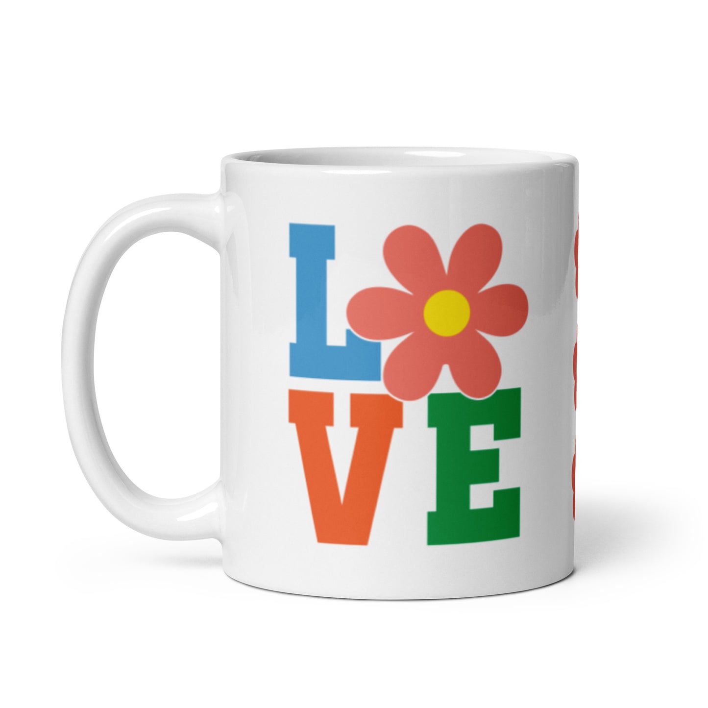 Love White glossy mug