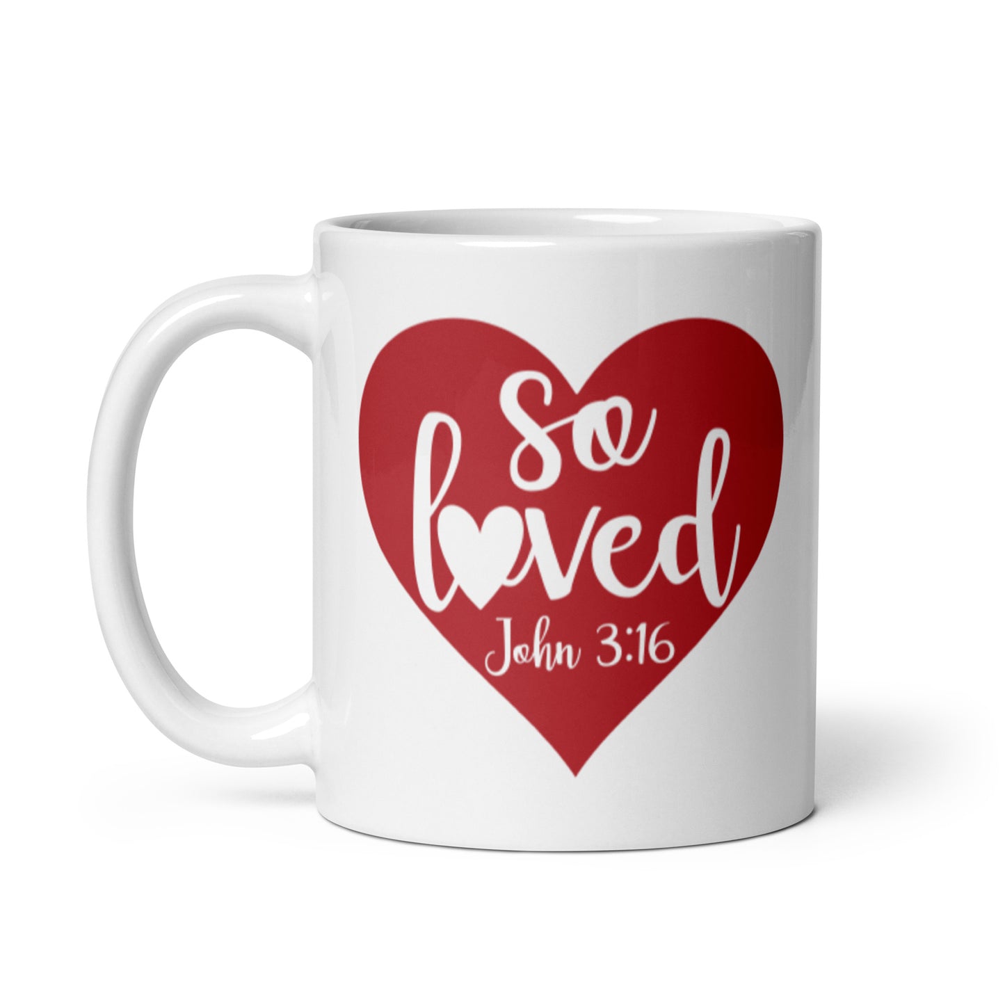 So Loved White glossy mug