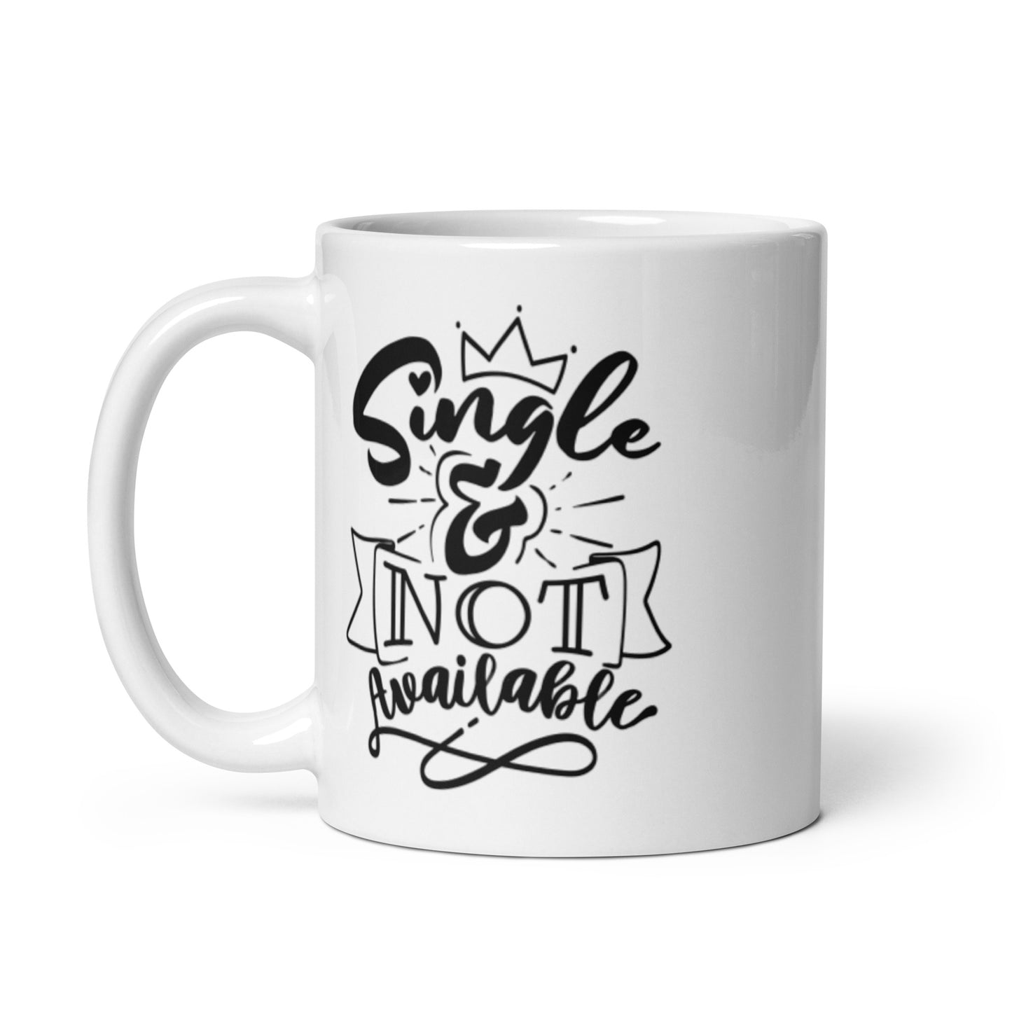Singe & Not Available White glossy mug