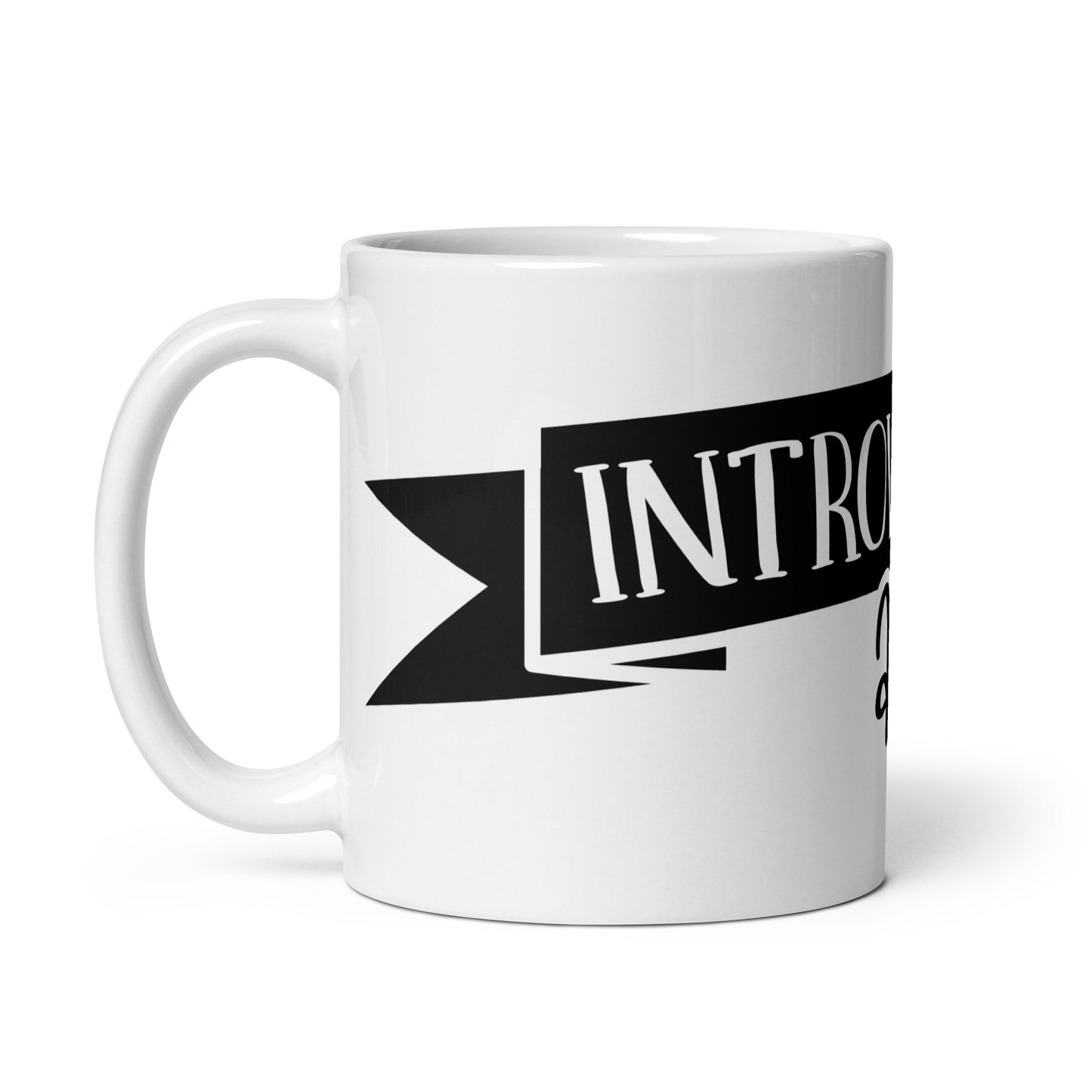 Introverted AF White glossy mug