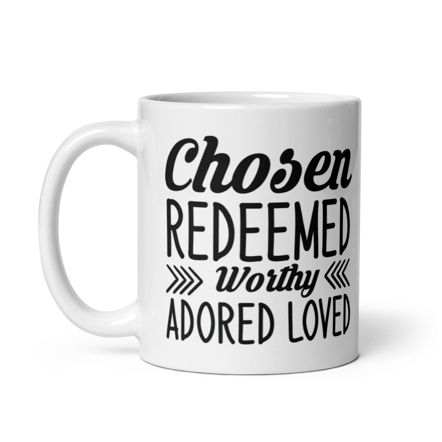 Chosen White glossy mug